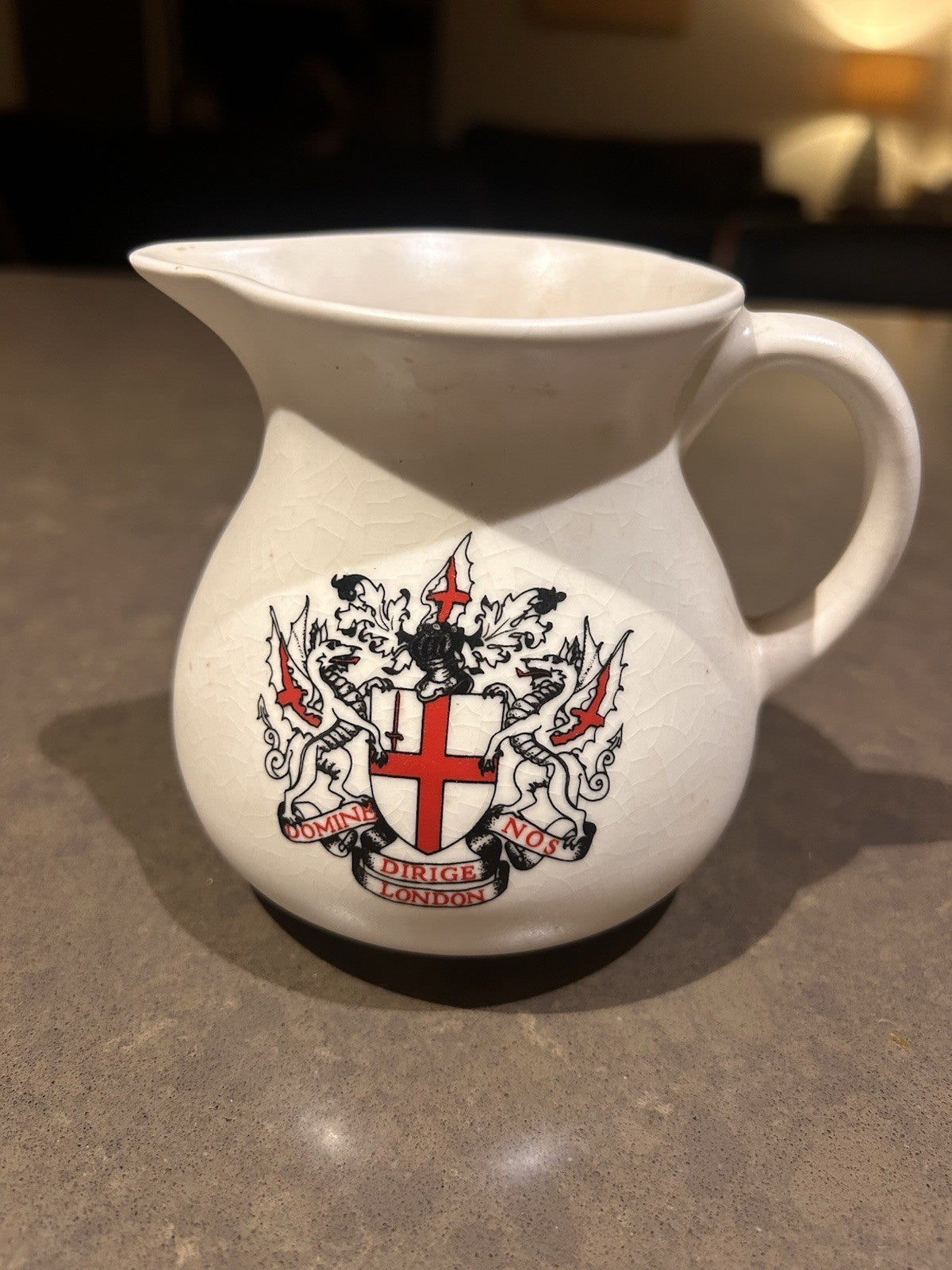 Vintage Prinknash Pottery City Of London Crest Jug Creamer England Heraldic