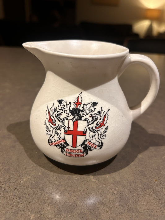 Vintage Prinknash Pottery City Of London Crest Jug Creamer England Heraldic