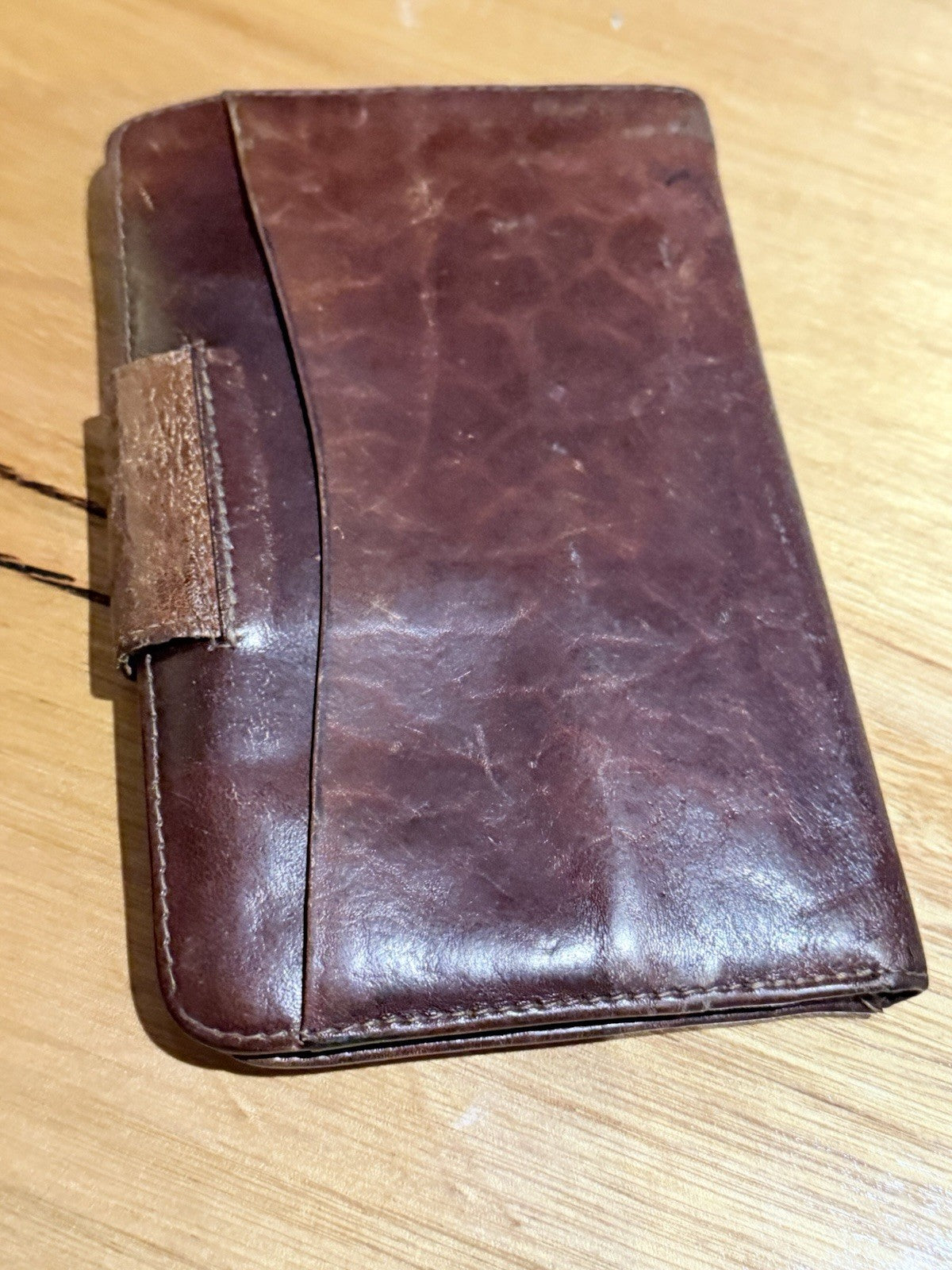 Oroton Leather Wallet Made In Australia Brown Vintage Bifold Coin Zip