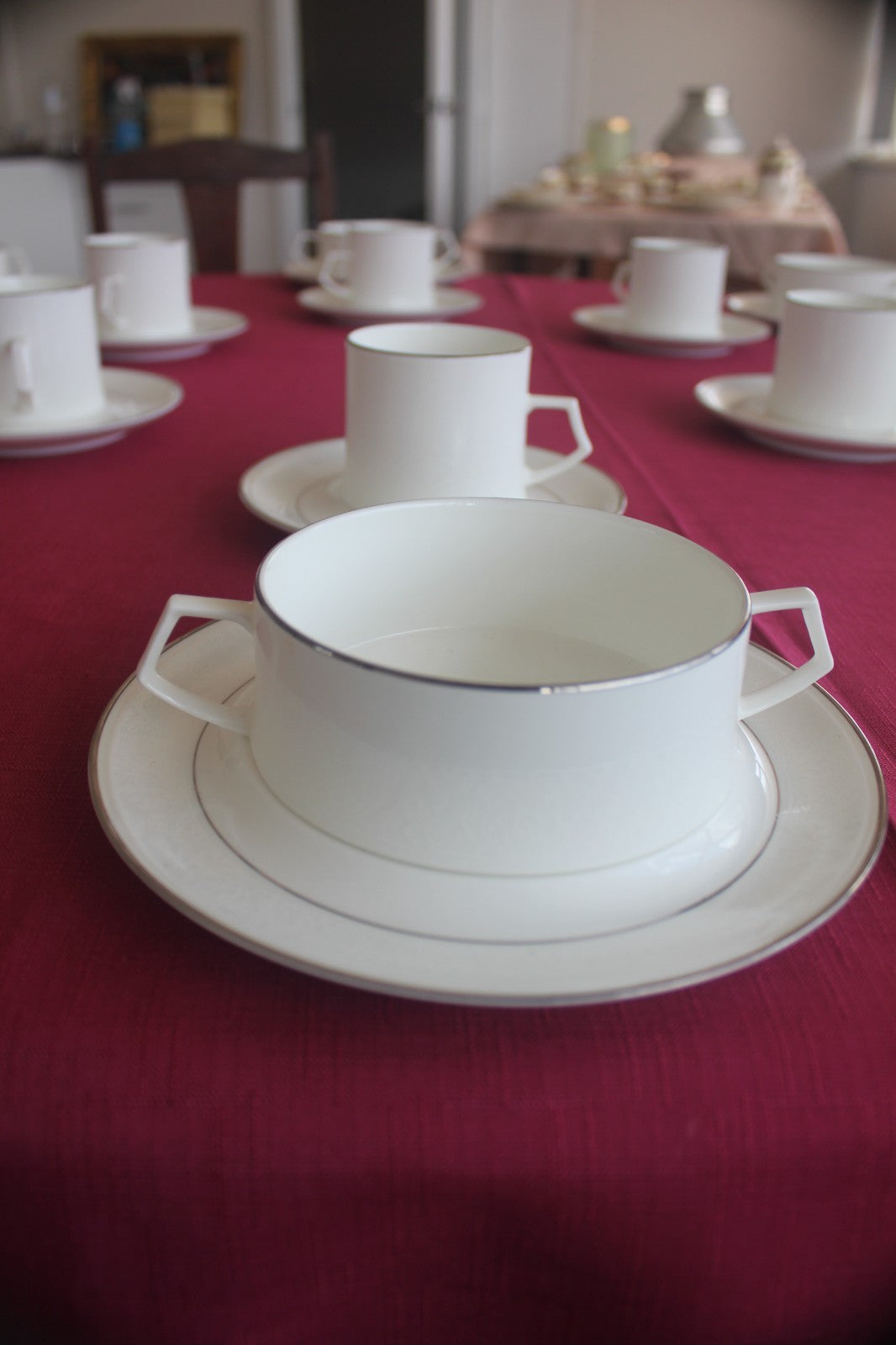 Vintage Mikasa Rochelle Bone China Soup / Bouillon Cup & Saucer Set