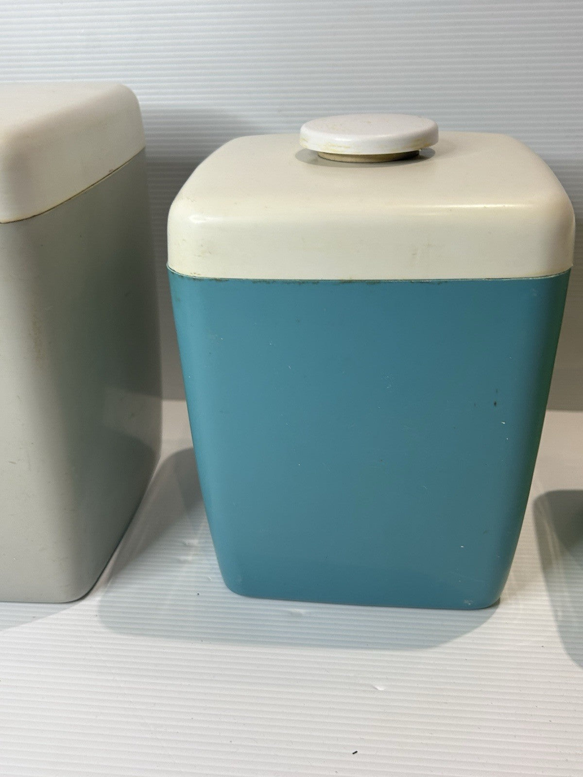 Vintage Nally Kitchen Canisters Set of 4 – Sugar Rice Tea Coffee Retro 1950s