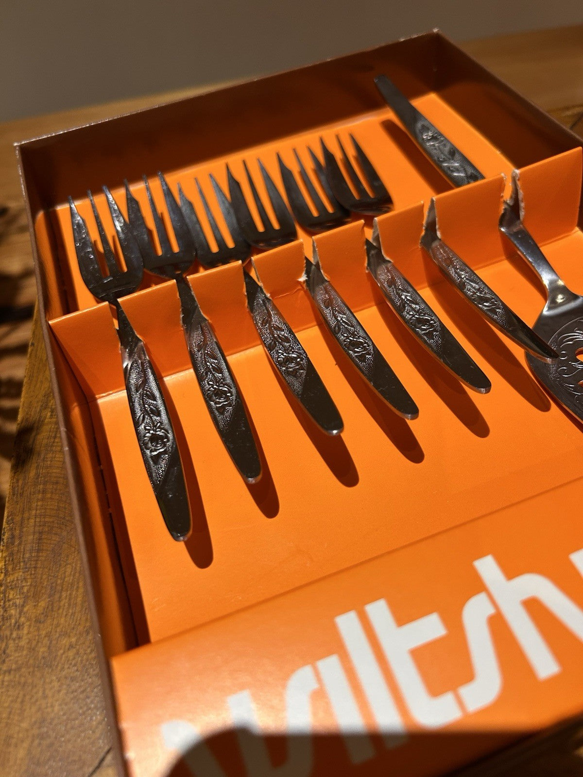 Vintage Wiltshire New Rose Boxed Cutlery Sets x5 Retro Entertaining