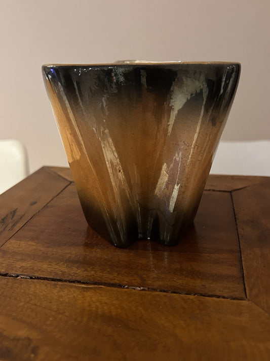Vintage Australian Studio Pottery Vase MCM Drip Glaze 10cm
