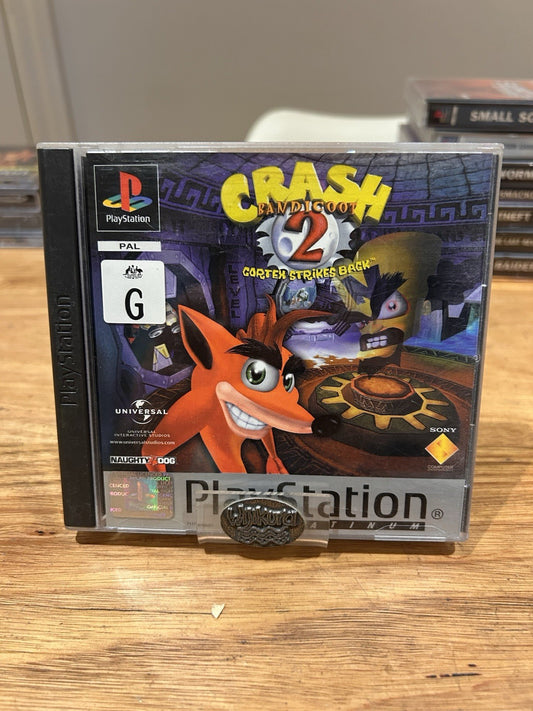 Crash Bandicoot 2 Cortex Strikes Back PS1 Platinum PAL Complete AU