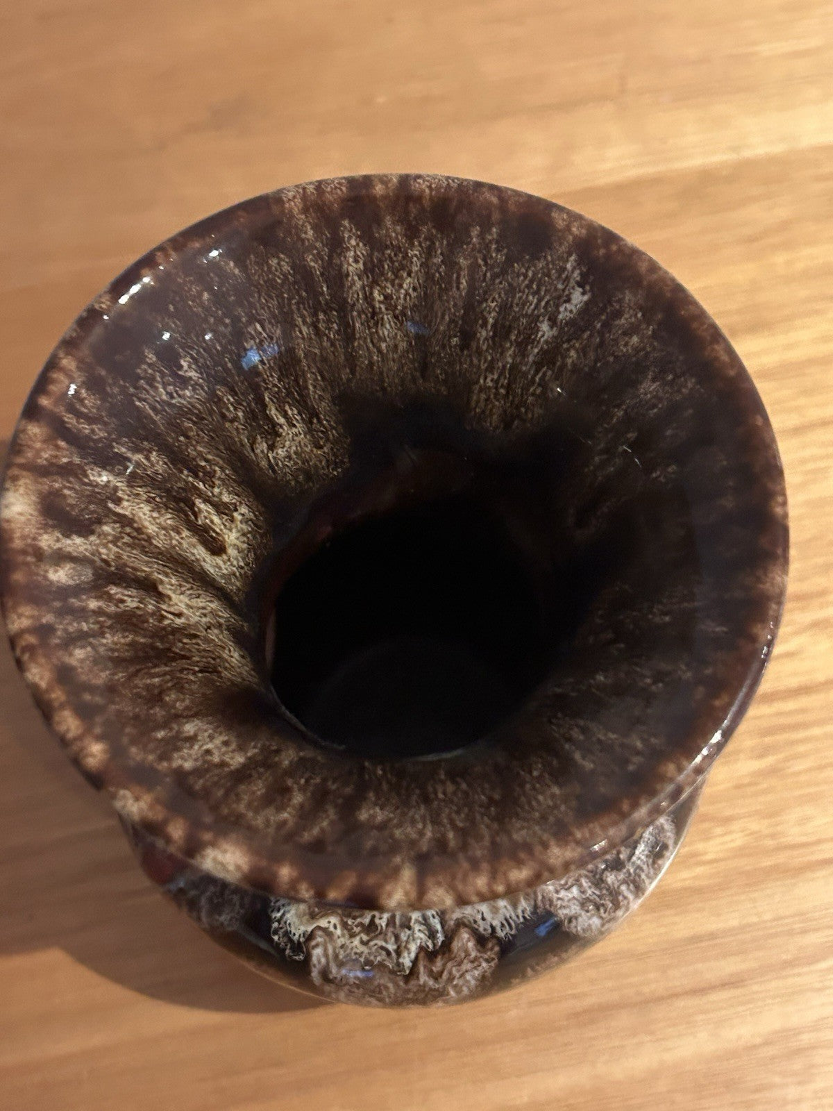 Vintage West German drip glaze vase 235/12  Fat lava  style of Scheurich/Bay