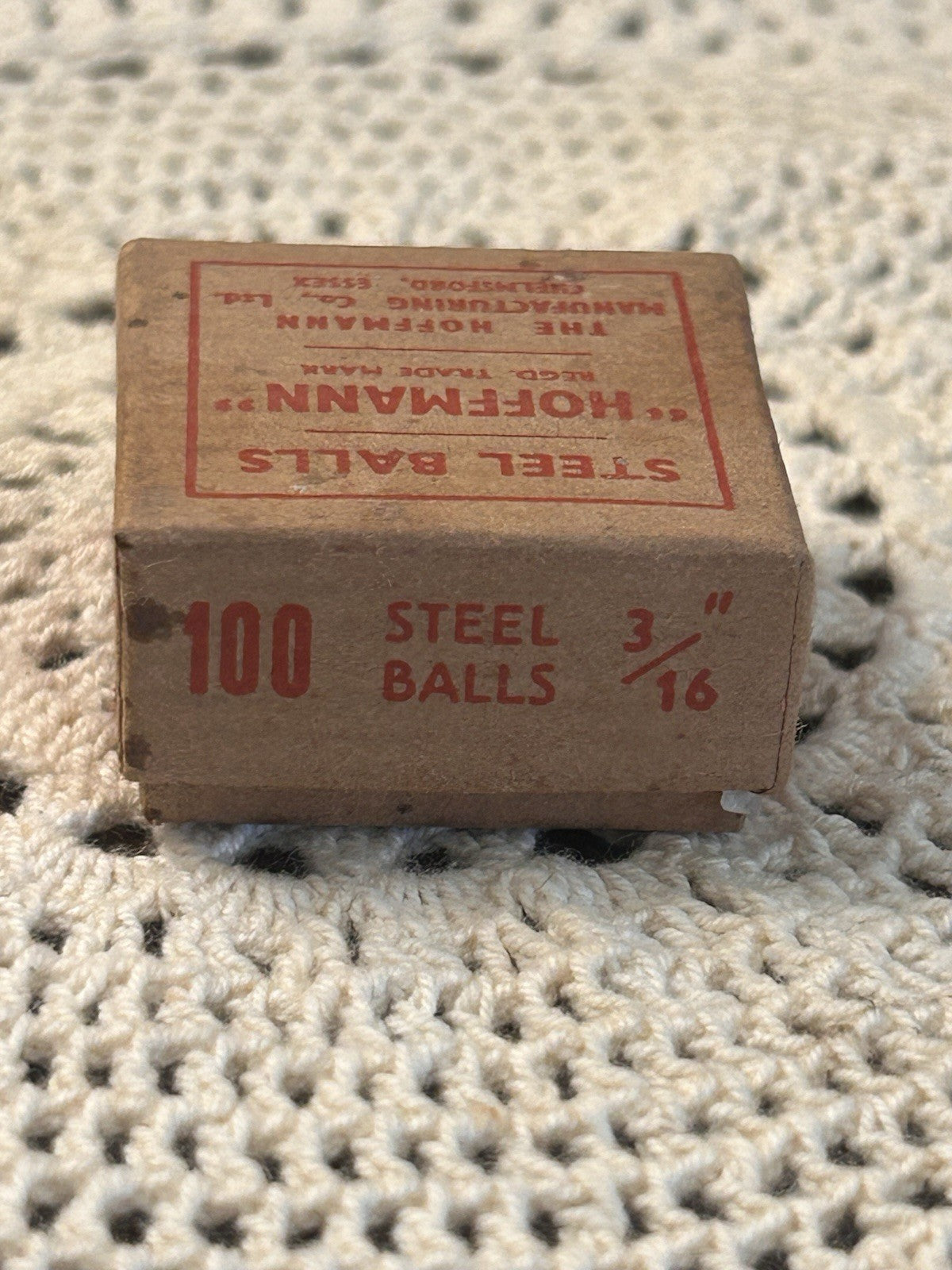 1950s Hoffmann Steel Balls NOS Box – 100 x 3/16” Made in England Essex
