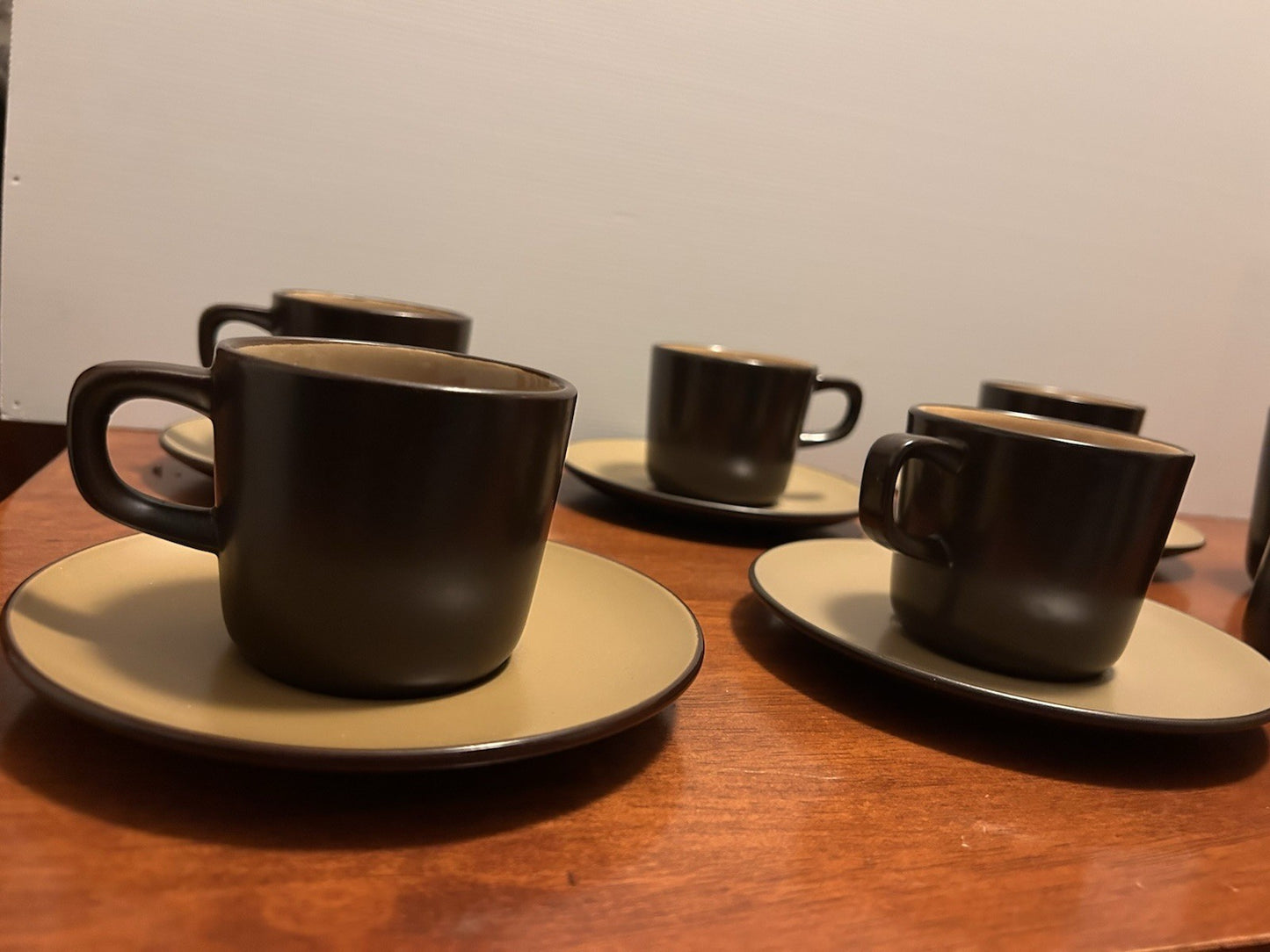 Mikasa Terra Stone Bronze Green J4001 Japan Coffee Set 5 Cups