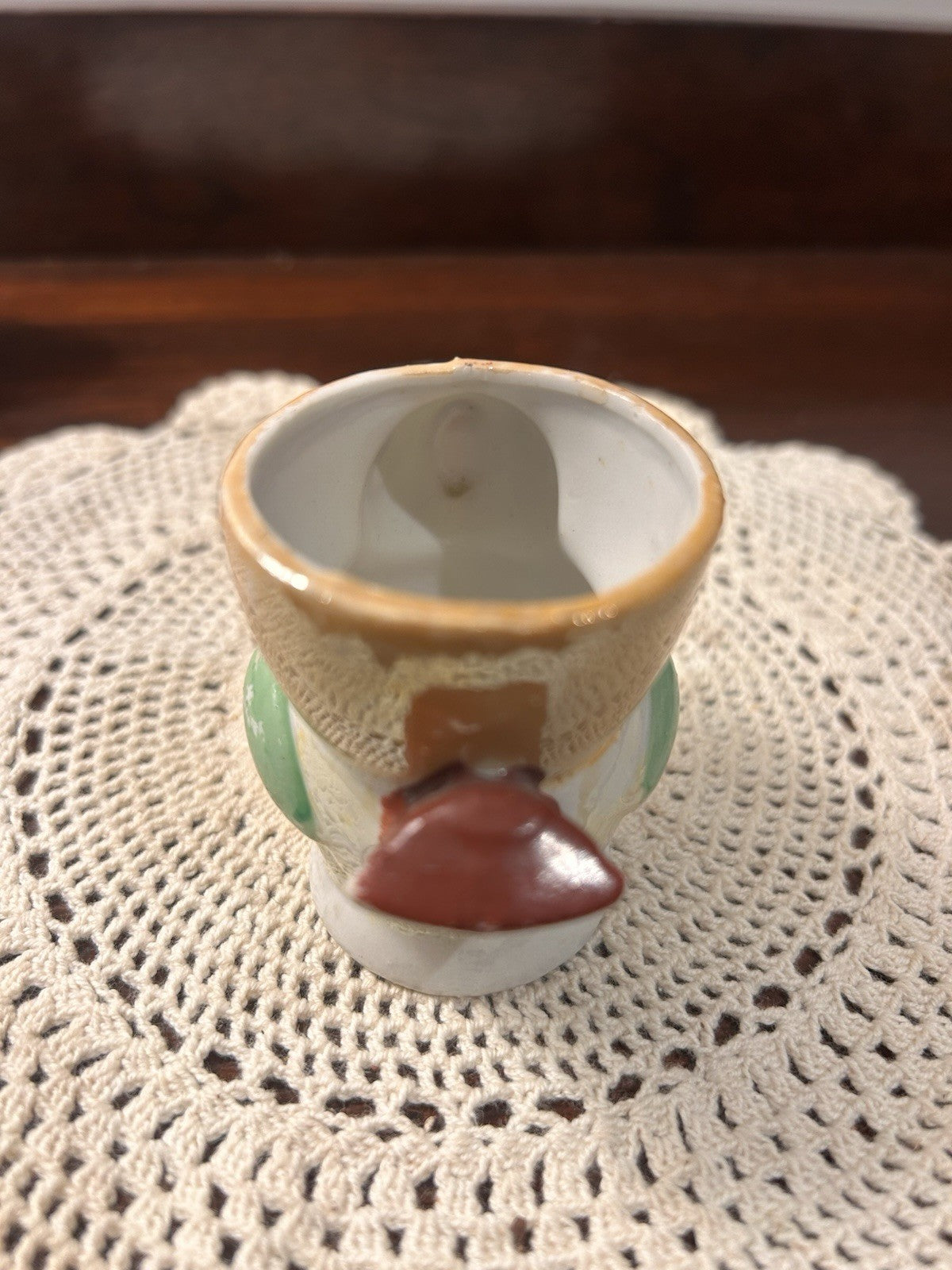 Pair Vintage Bird Egg Cups Hand-Painted Japan 1950s Ceramic Novelty Collectibles