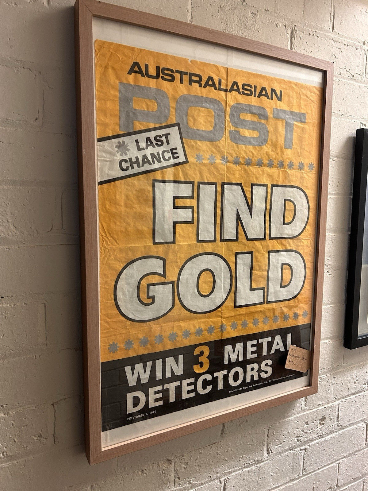 Vintage Australasia Post Find Gold Poster 1979 Metal Detector Promo
