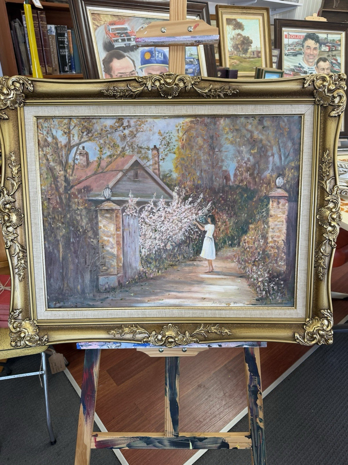 Ian W Hamilton Enjoying Springtime 2015 Original Oil Painting Australian Art