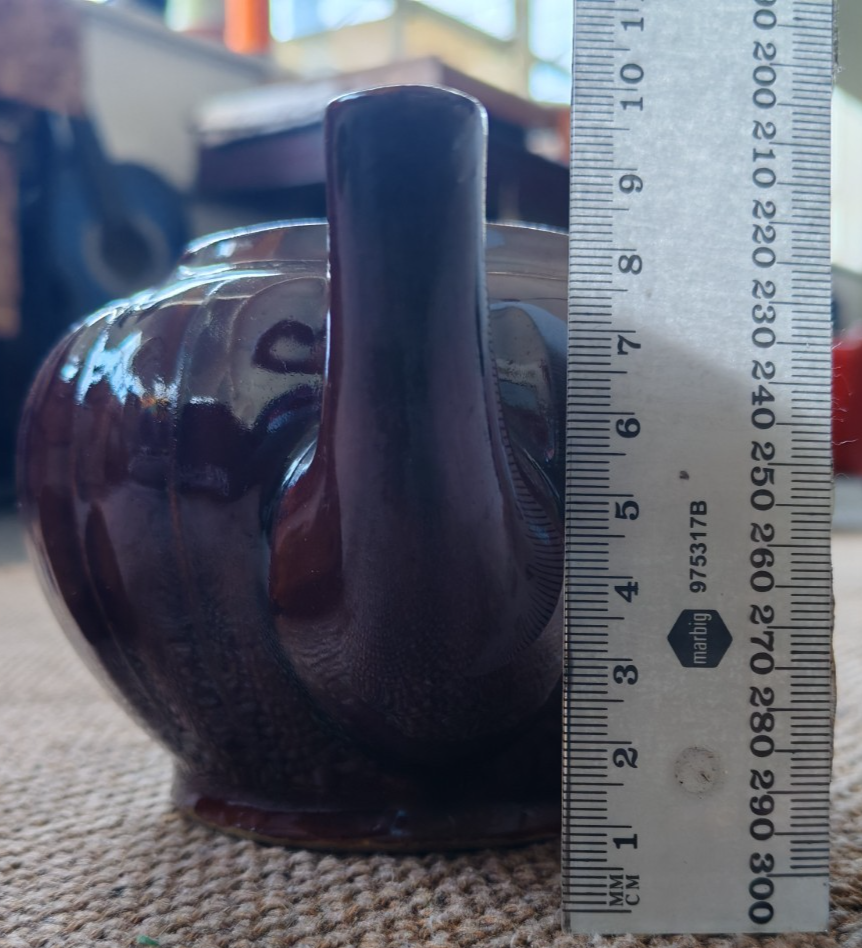 Vintage Brown-Glazed Studio Pottery Teapot with Lid | c. Mid–Late 20th Century