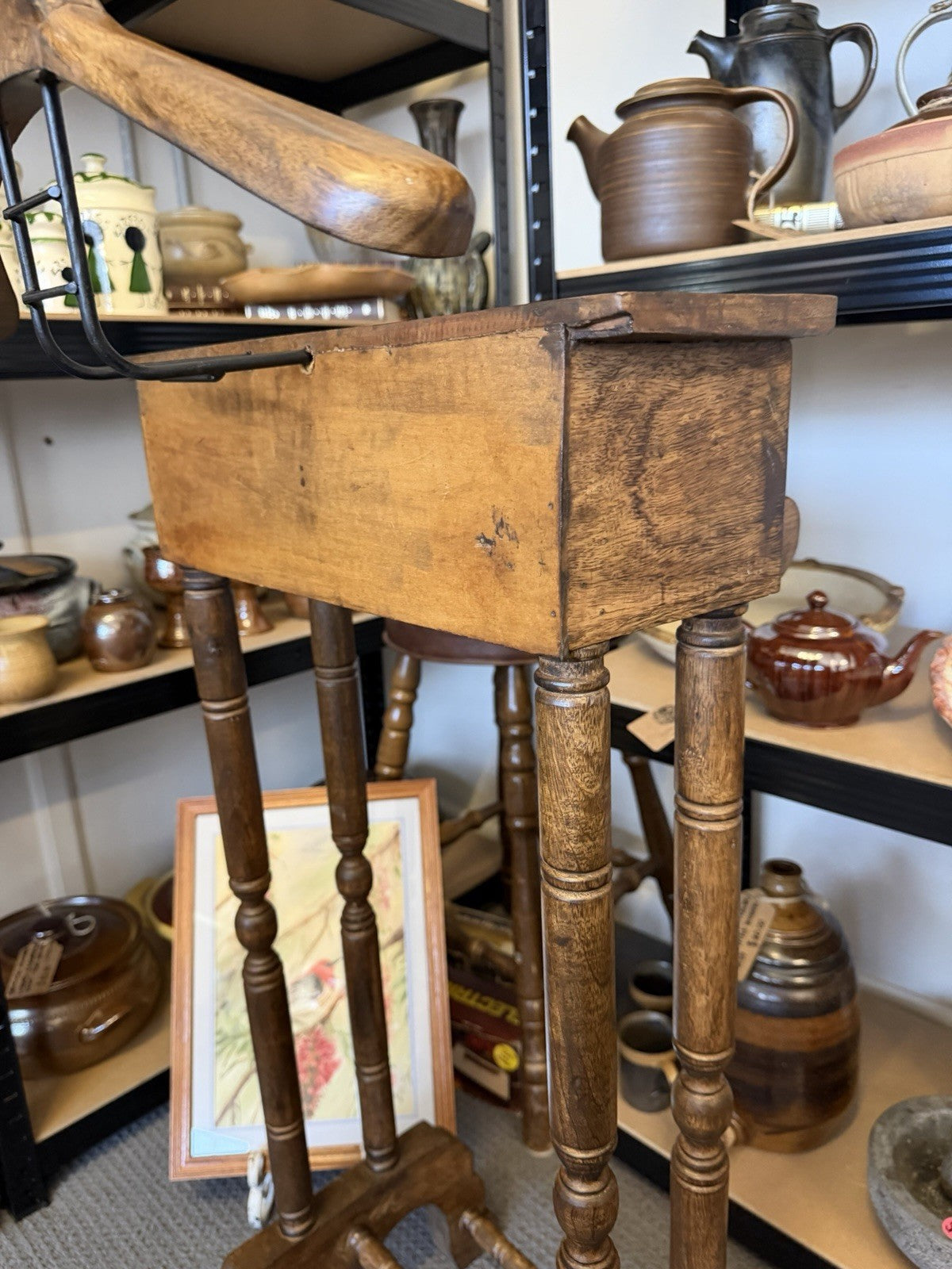Gentleman’s Valet Stand 2 Drawer Timber Suit Clothes Hanger Antique Style