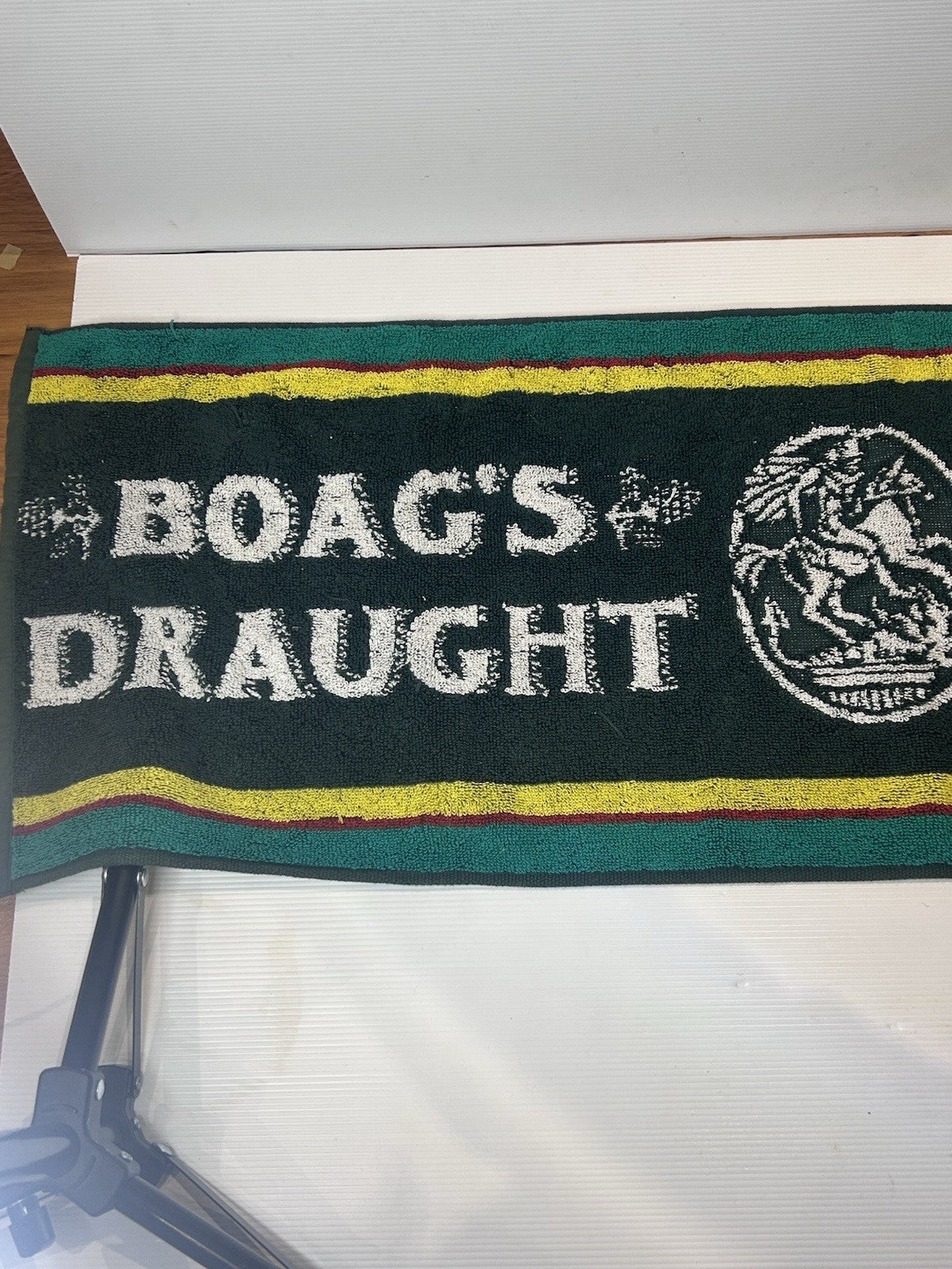 Vintage Boag’s Draught Bar Mat Beer Towel Green Pub Brewery Man Cave 89cm