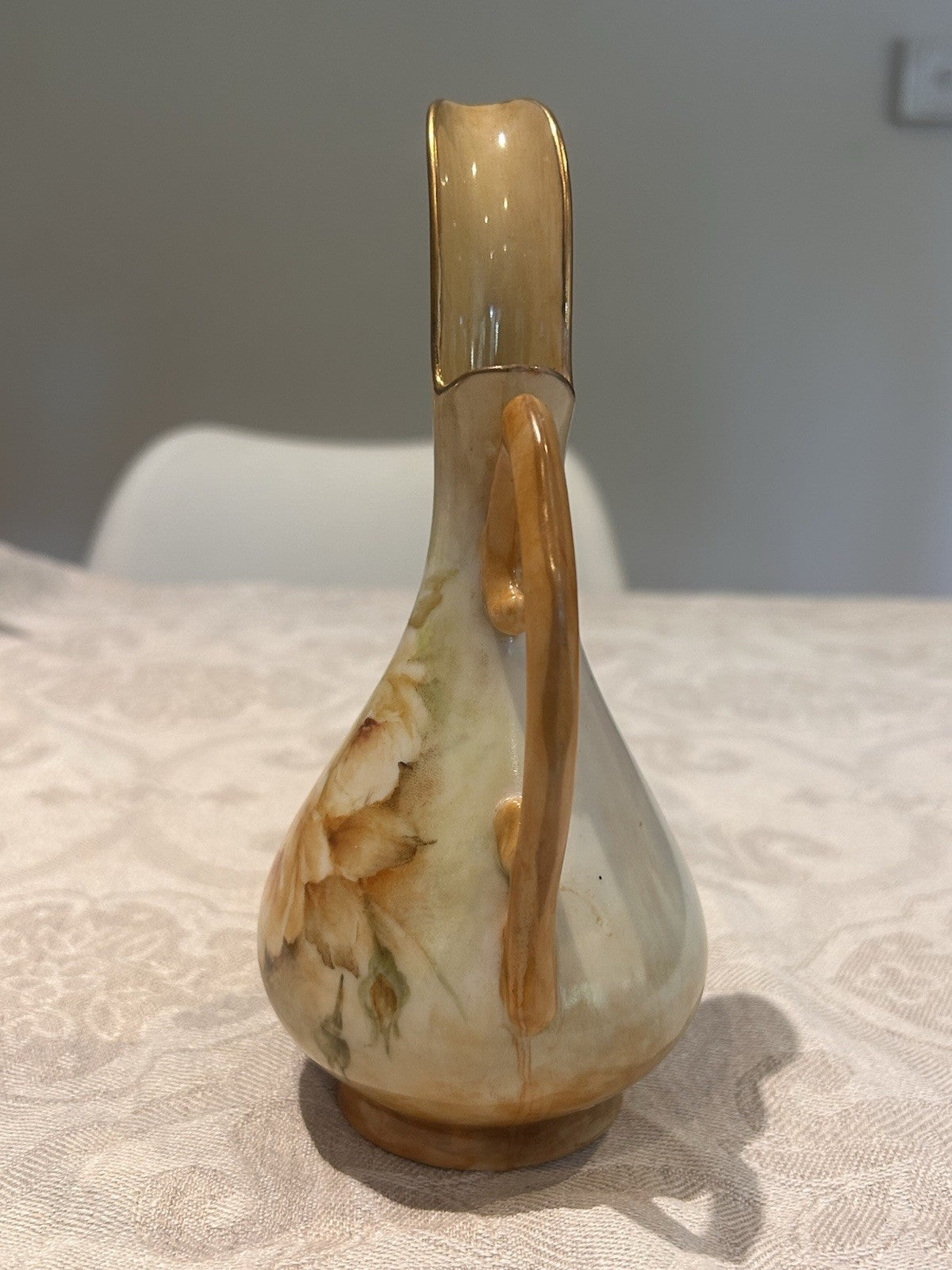 Jean Ruth Signed Studio Pottery Ewer Jug Hand Painted Porcelain 197