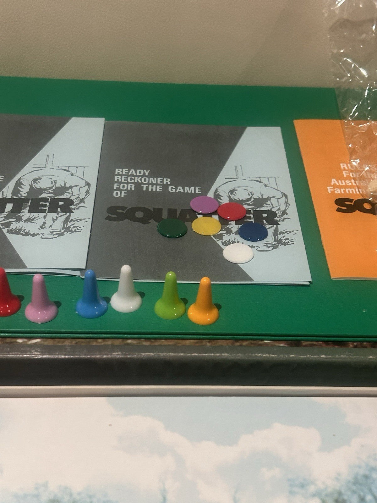 Vintage SQUATTER Board Game – Complete Unused Contents – Murfett Australia