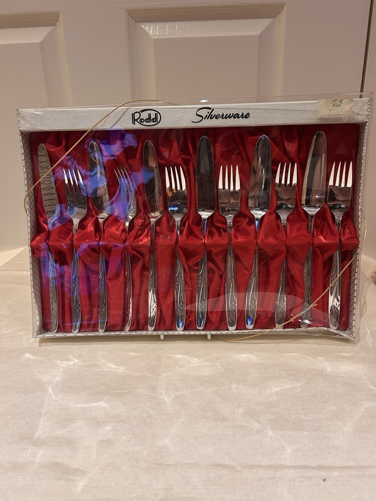 Rodd Silverware Boxed Dessert Set Vintage Stainless Steel Cake Forks & Knives