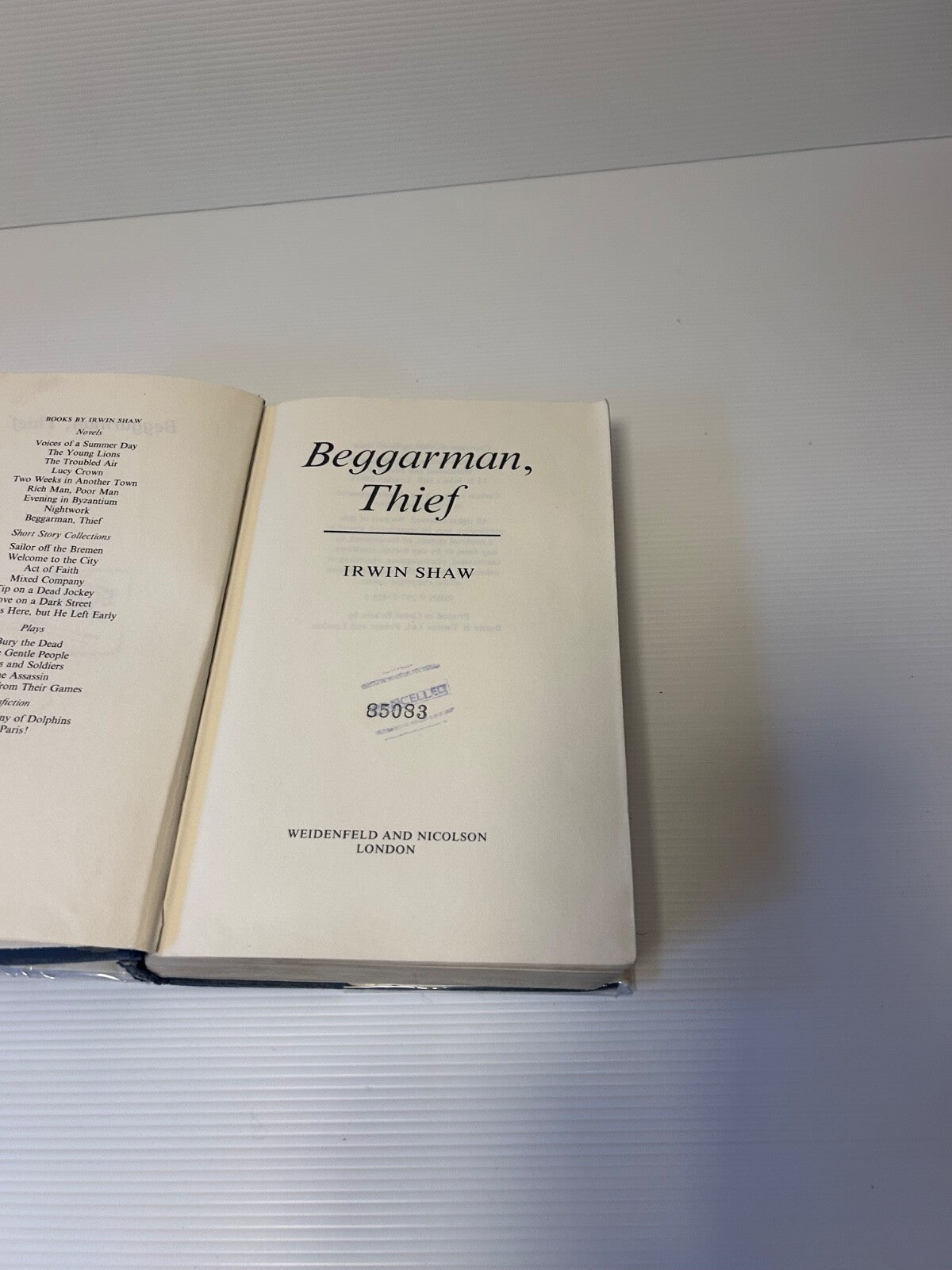 Irwin Shaw Beggarman, Thief 1977 HC DJ 1st UK Ed Sequel to Rich Man Poor Man