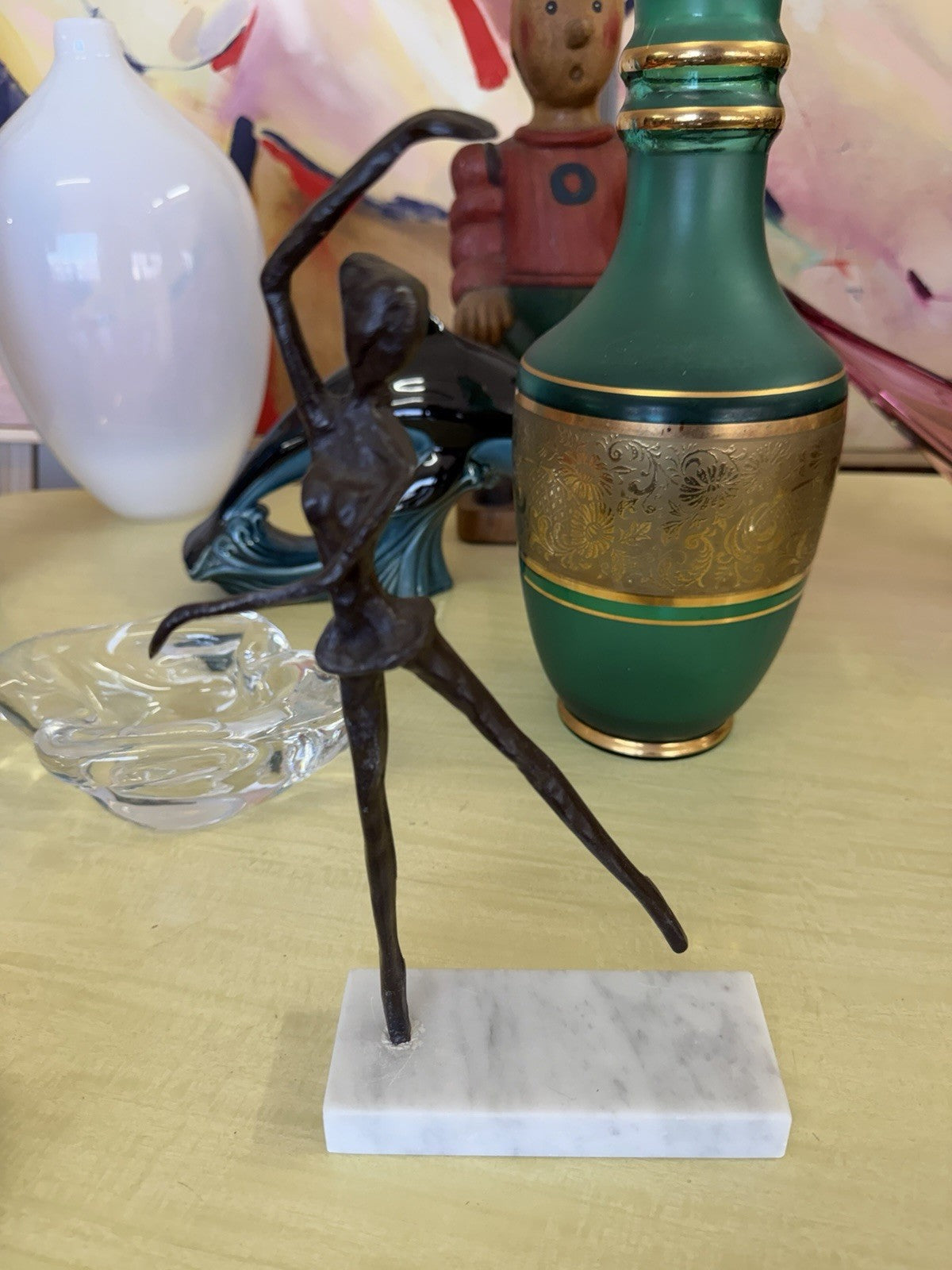 Deb Pollock 2025 Ballerina Sculpture Spelter Italian Marble Assemblage Art