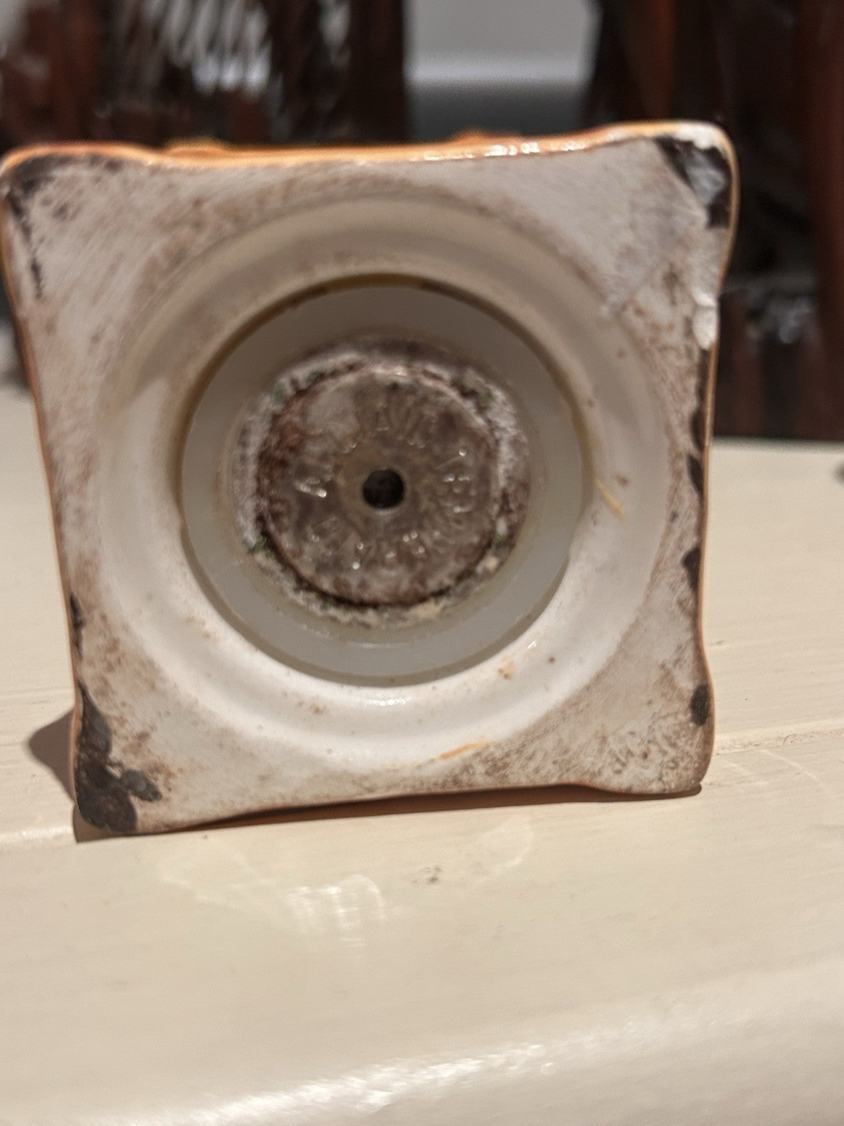 Vintage Capodimonte Italy Ceramic Salt Pepper Mills Hand Painted Pair