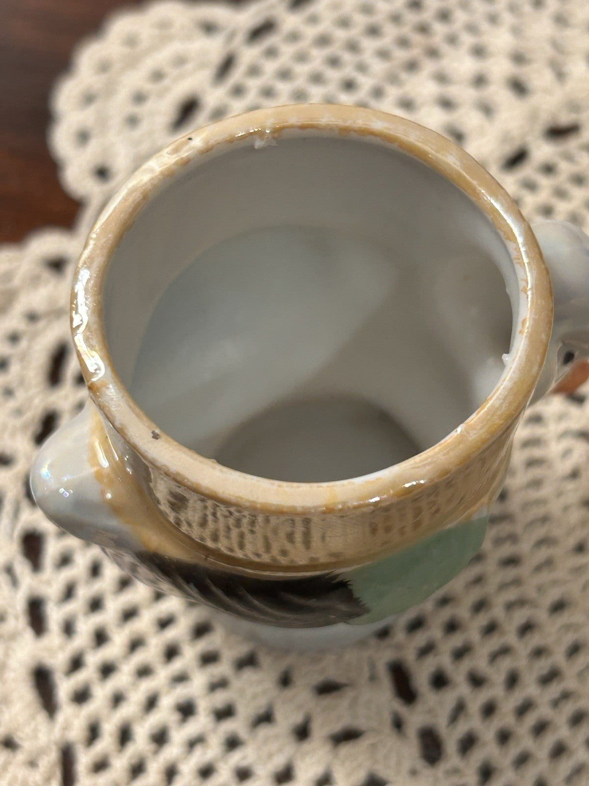 Pair Vintage Bird Egg Cups Hand-Painted Japan 1950s Ceramic Novelty Collectibles