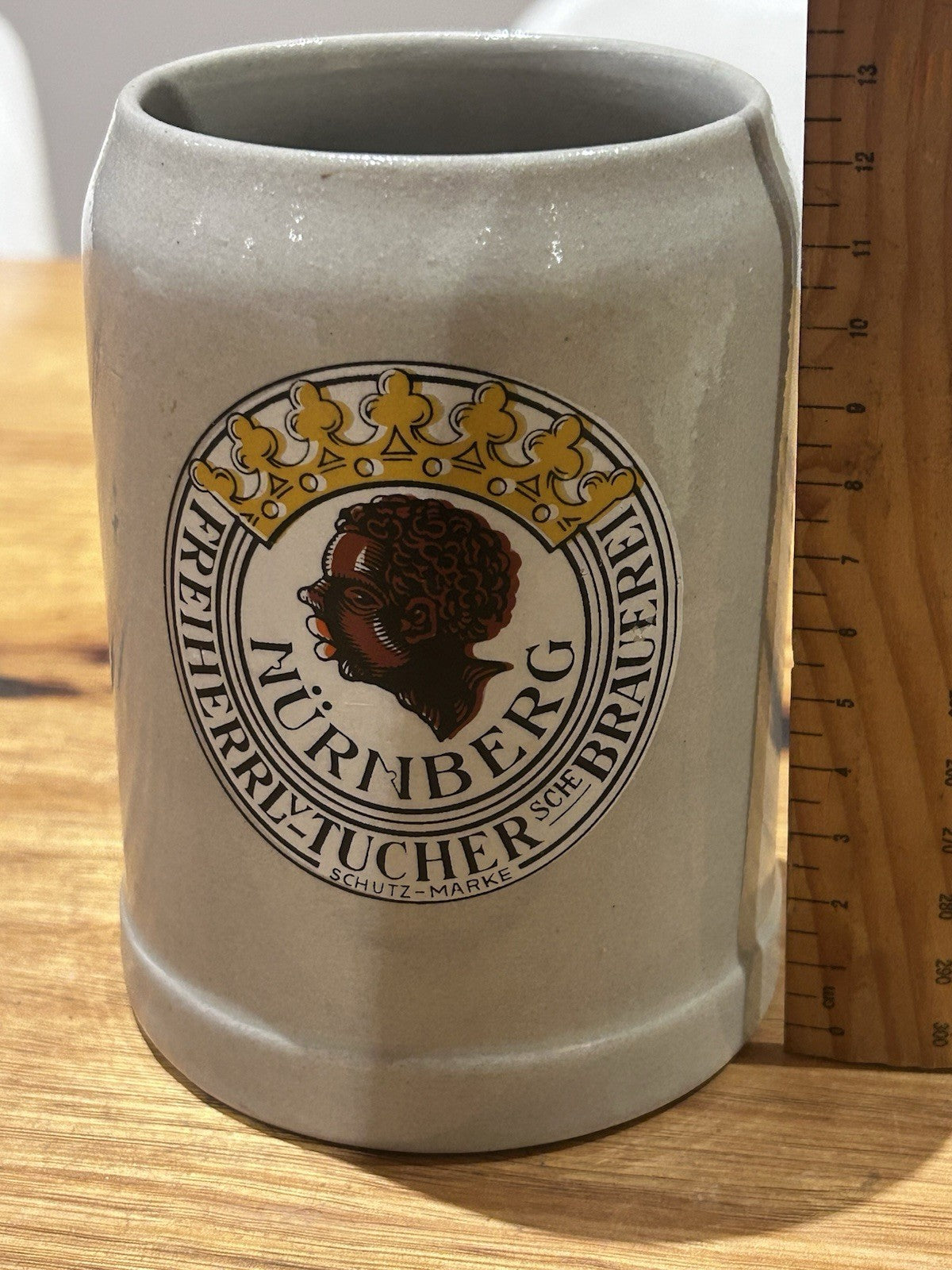 Vintage GERZ 0.5L Beer Stein Nürnberg Tucher Brewery Germany West