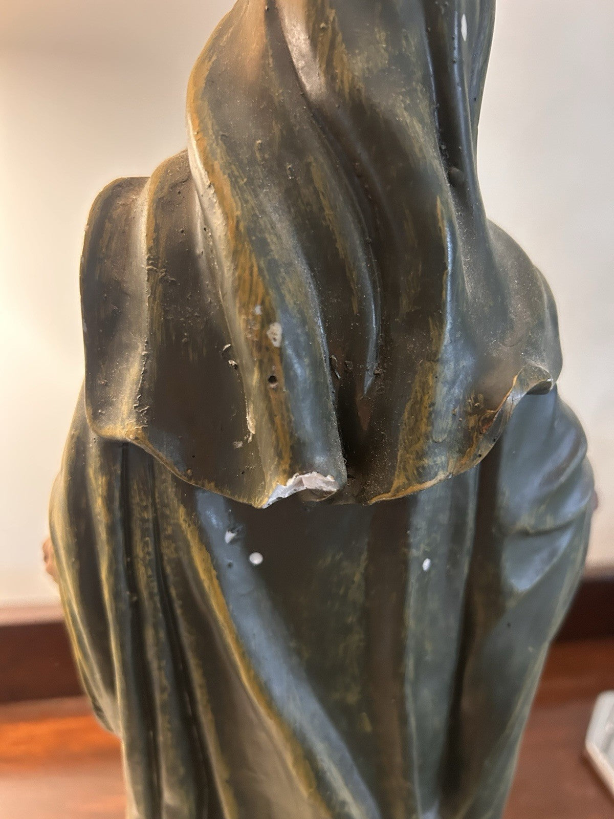 Vintage 1950s Virgin Mary Chalkware Statue Madonna 41cm Religious Figurine