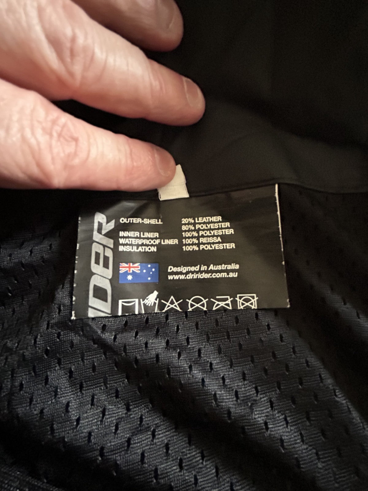 DRIRIDER Motorcycle Touring Jacket Mens 2XL Black White Leather Textile