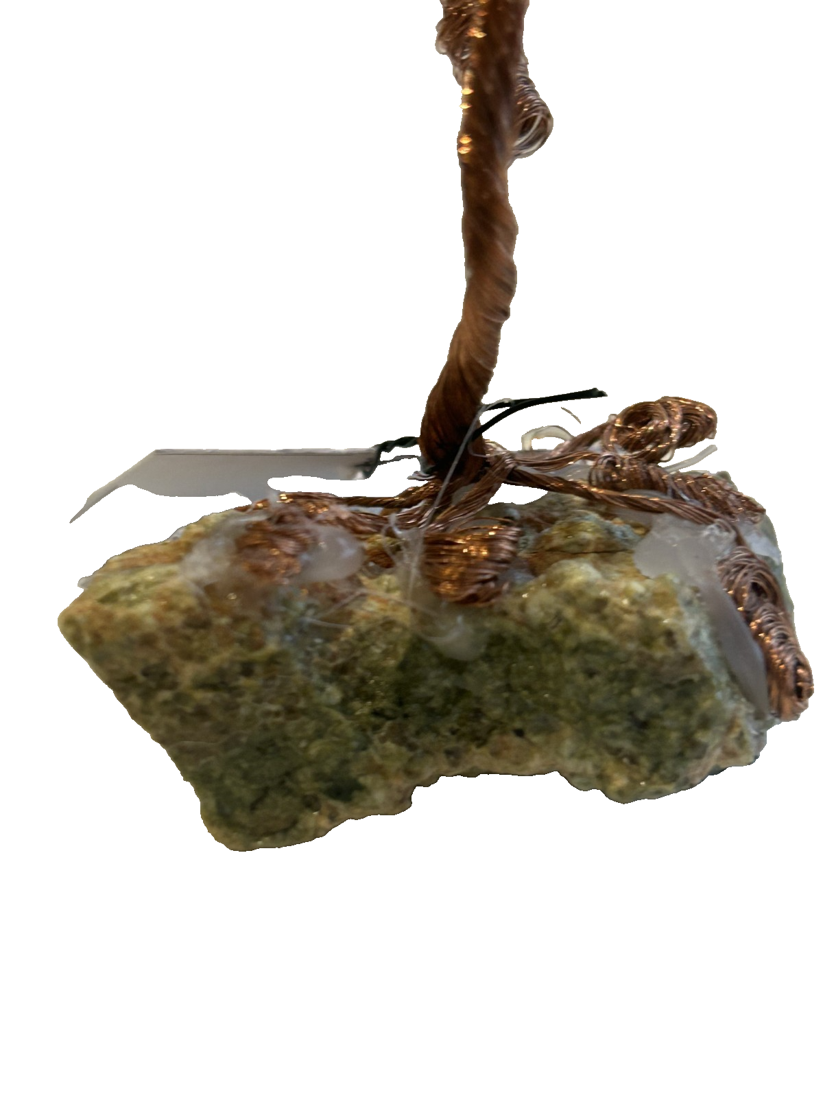 Copper Wire Bonsai Sculpture on Thunder Egg Base – Handmade Art Piece