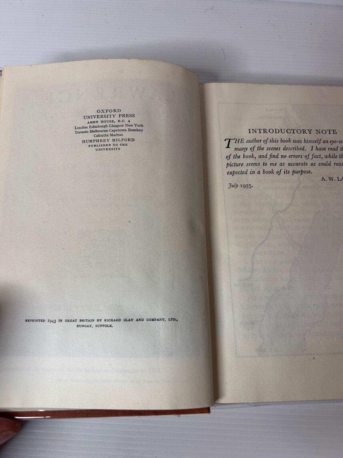 Lawrence: The Story of His Life 1945 HC DJ Edward Robinson OUP T.E. Lawrence