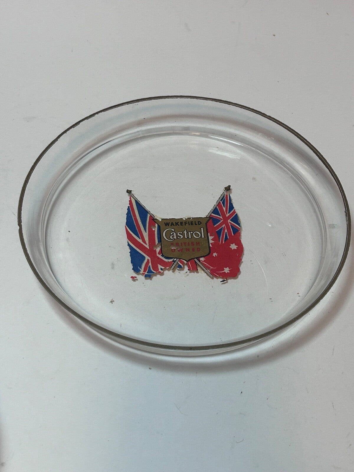 Castrol Wakefield glass bowl or ash tray Vintage 1930s to 1950s VERY RARE
