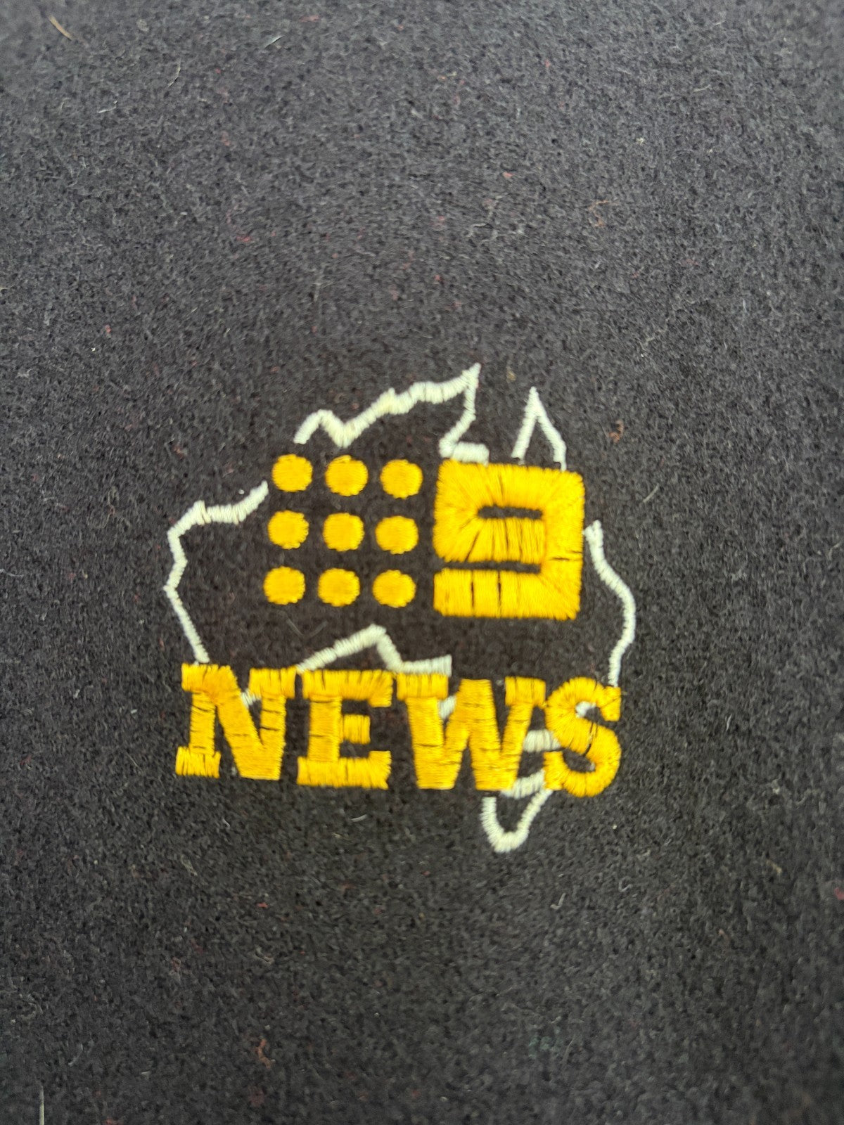 Vintage Channel 9 Nine News Leather Sleeve Varsity Bomber Jacket Australian Made