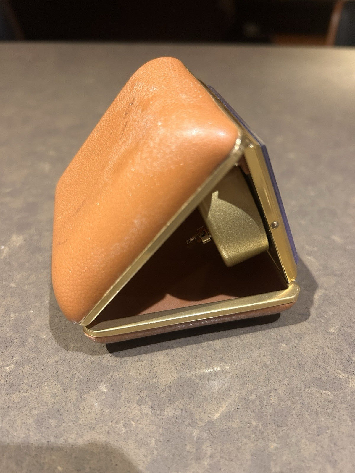 Vintage Equity Travel Alarm Clock Hong Kong Folding Case Working Retro