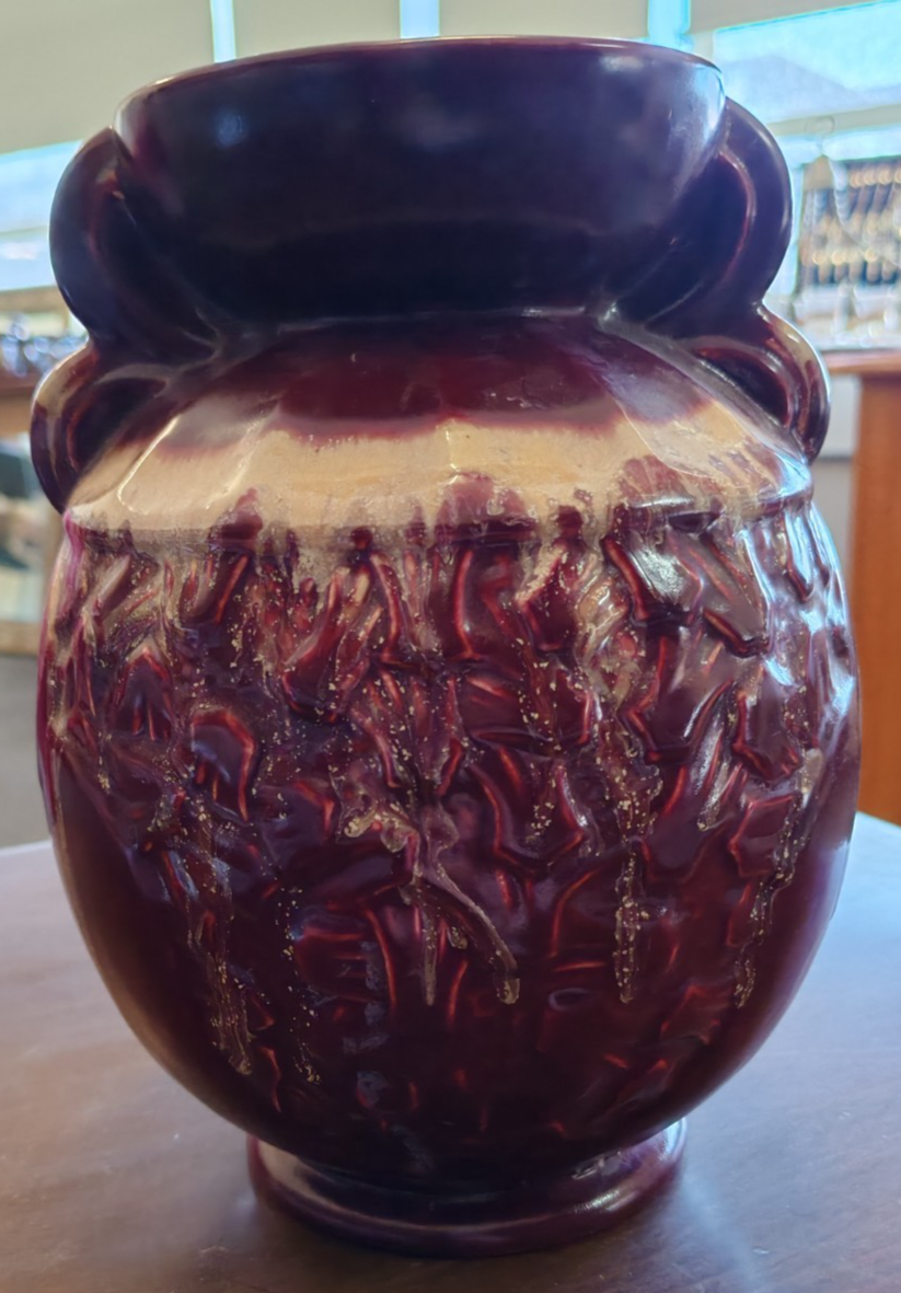 Vintage Belgium (n.553) Art Pottery Vase - Oxblood Drip Glaze
