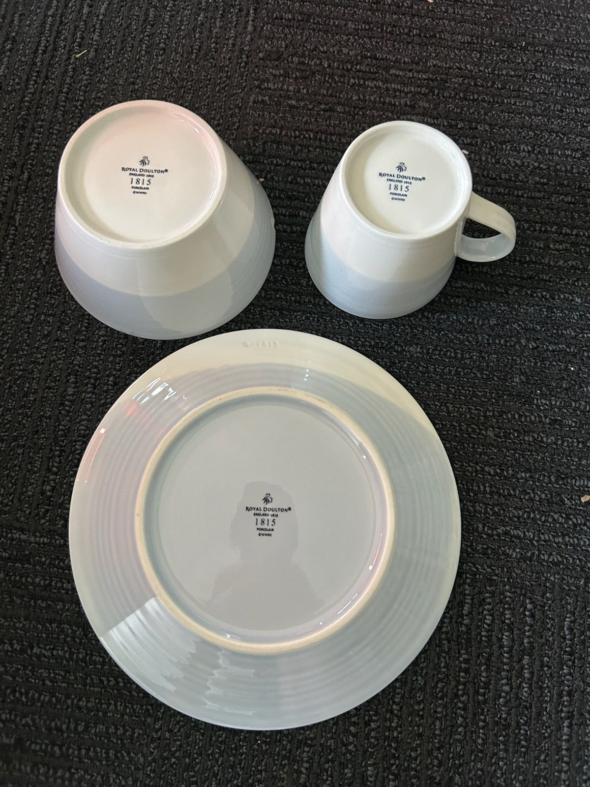 Royal Doulton 1815 Line - White Porcelain Cups, Plates & Bowls (Set for 2)