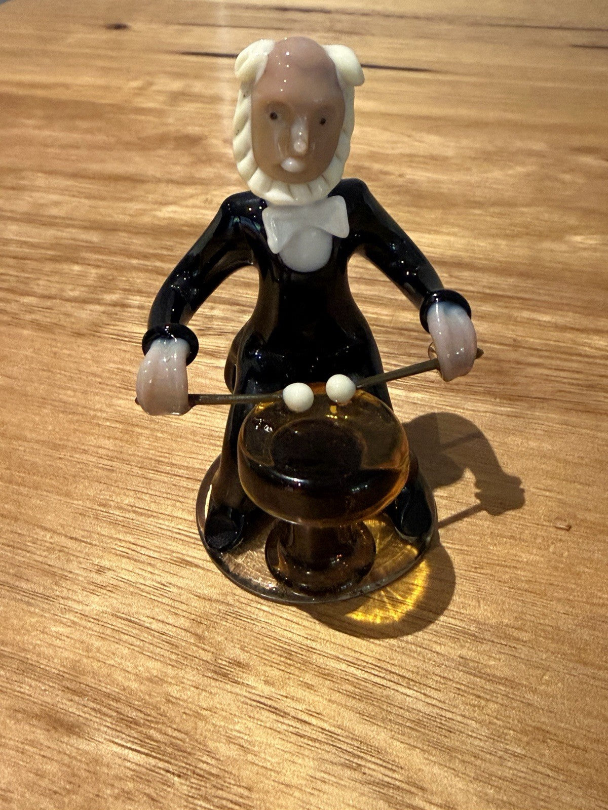 Jaroslav Brychta Attrib Czech ZBS Lampwork Glass Drummer Figurine Vintage