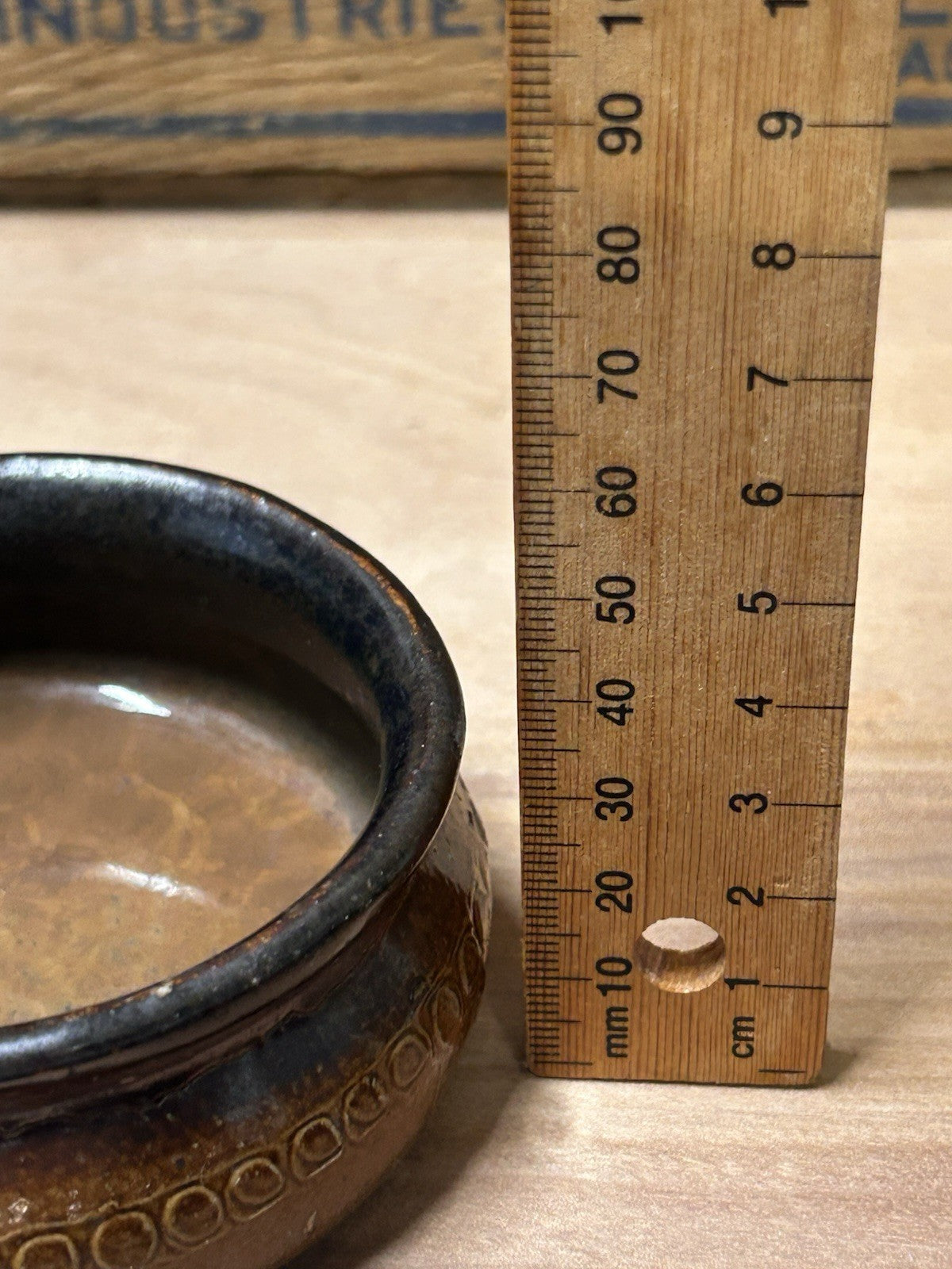 Bendigo Pottery Stoneware Dish 6/82 Handcrafted Epsom Brown Glaze 8cm