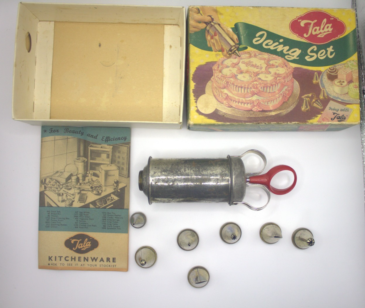 Tala Icing Set with Original Box & Instruction Leaflet – c.1940s–50s