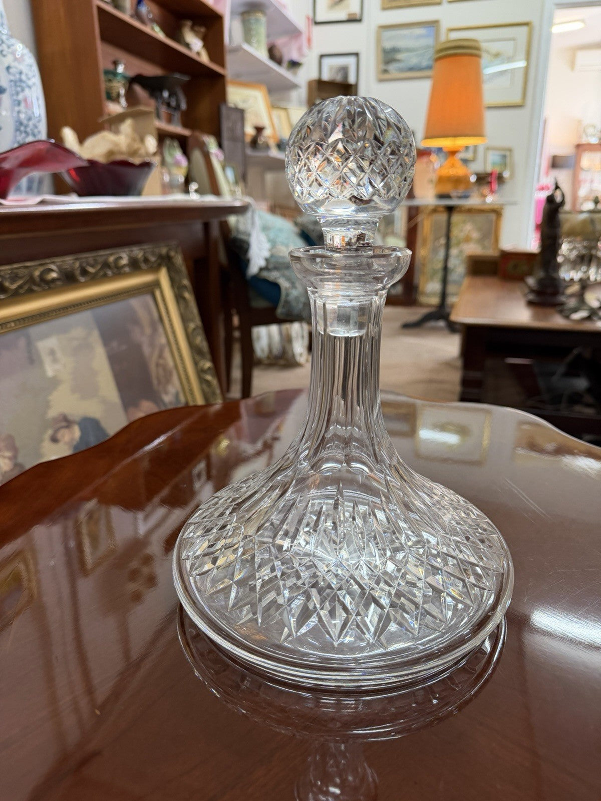 Waterford Crystal Lismore Ships Decanter Ireland Signed Original Stopper