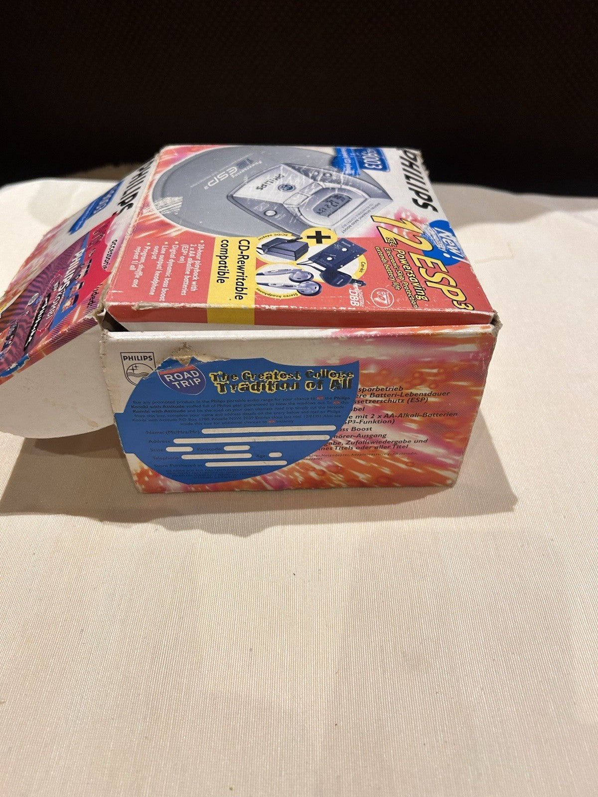 Philips AZ9003 Discman CD Player Boxed ESP 12s Vintage – Not Working