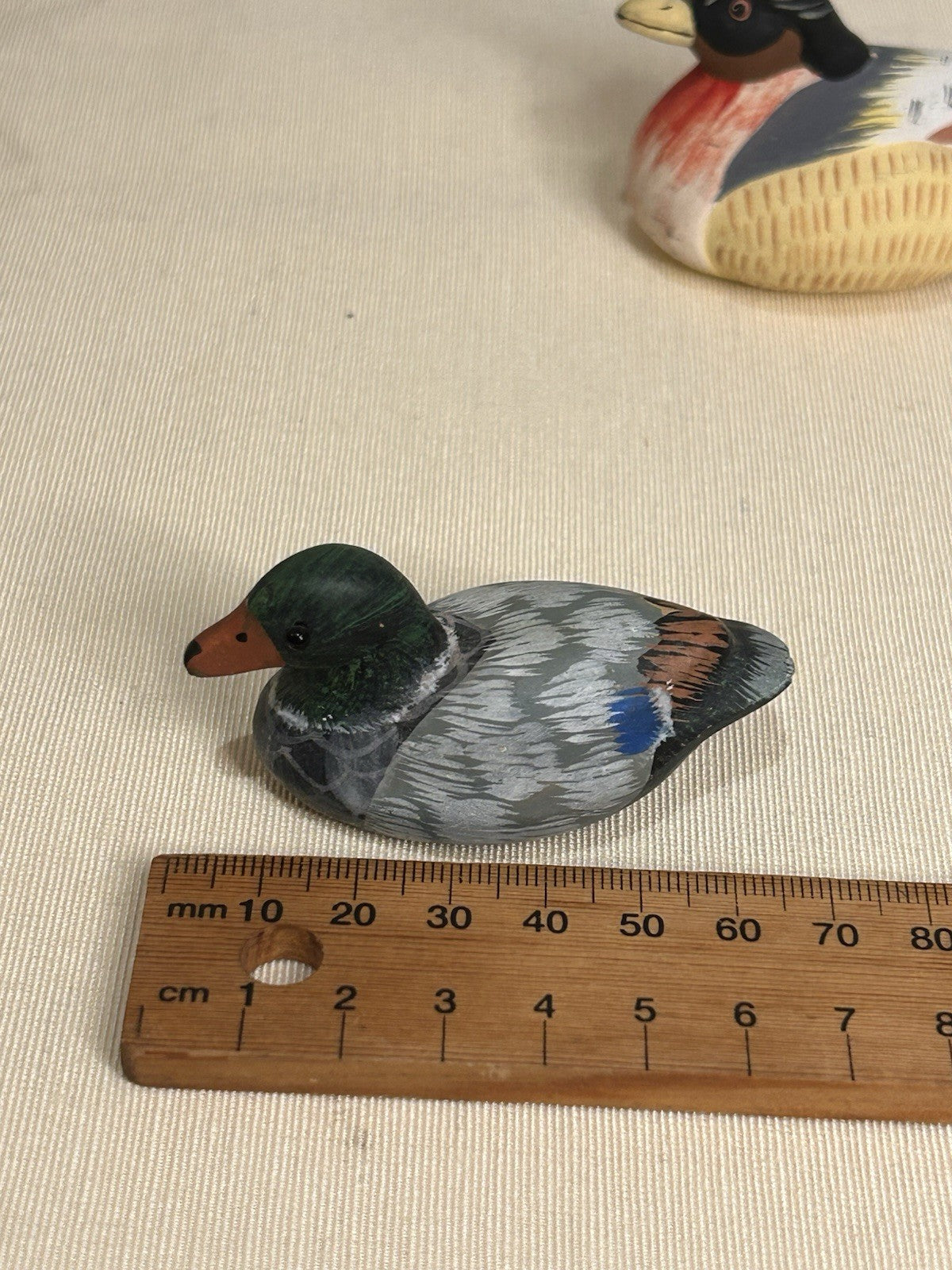 Hand Painted Ceramic Duck Figurines x2 – Mini Folk Art Décor Ducks