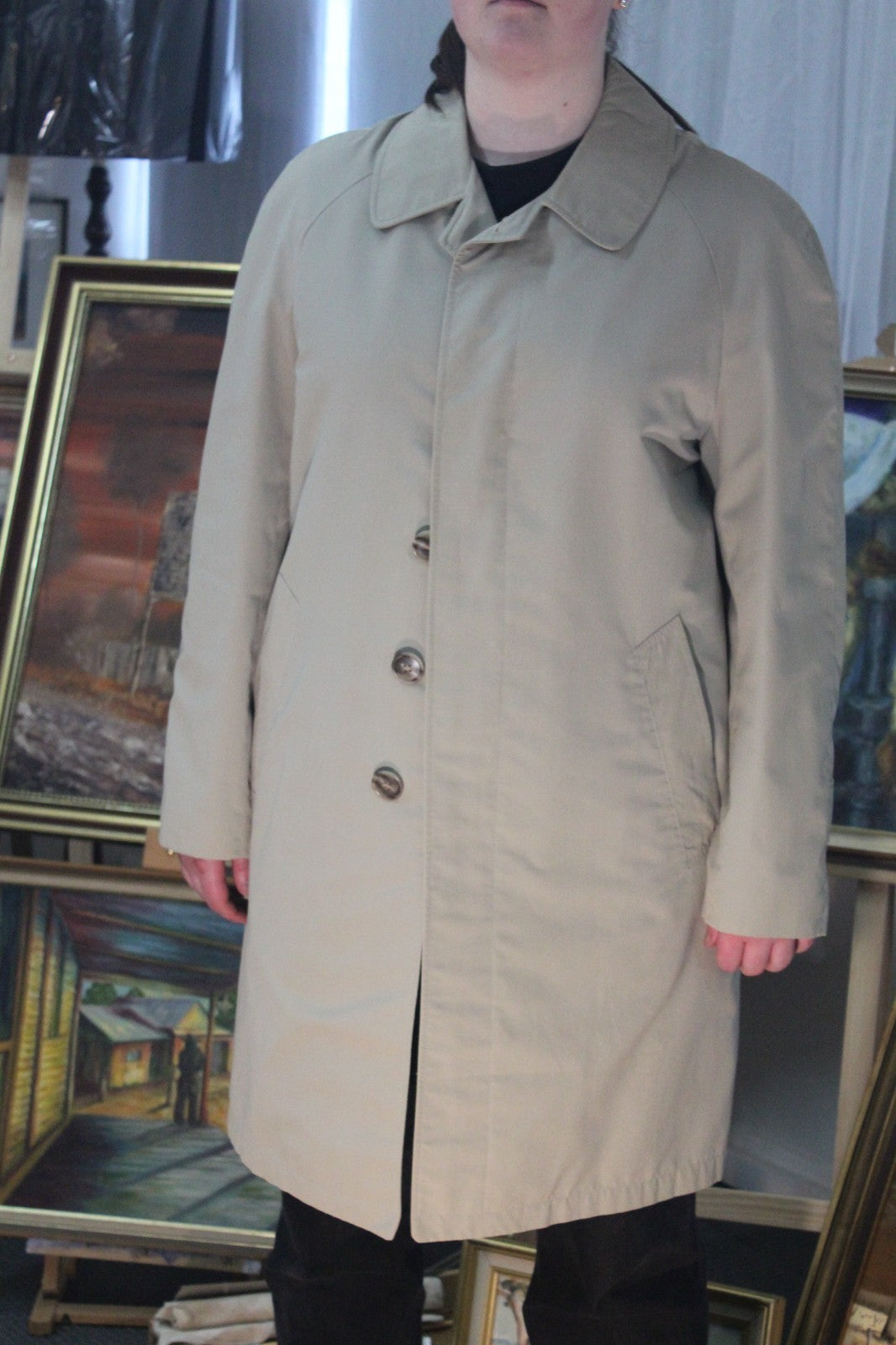 Vintage Henry Buck's Melbourne Beige Overcoat with Removable Liner