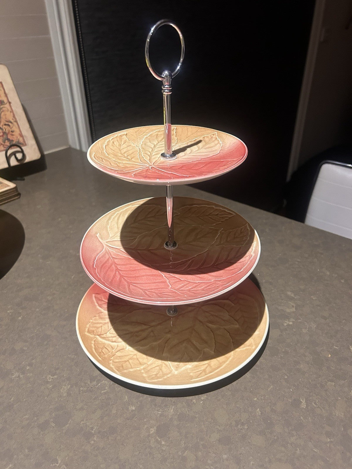 Royal Winton Grimwades Leaf Design 3 Tier Cake Stand Vintage England