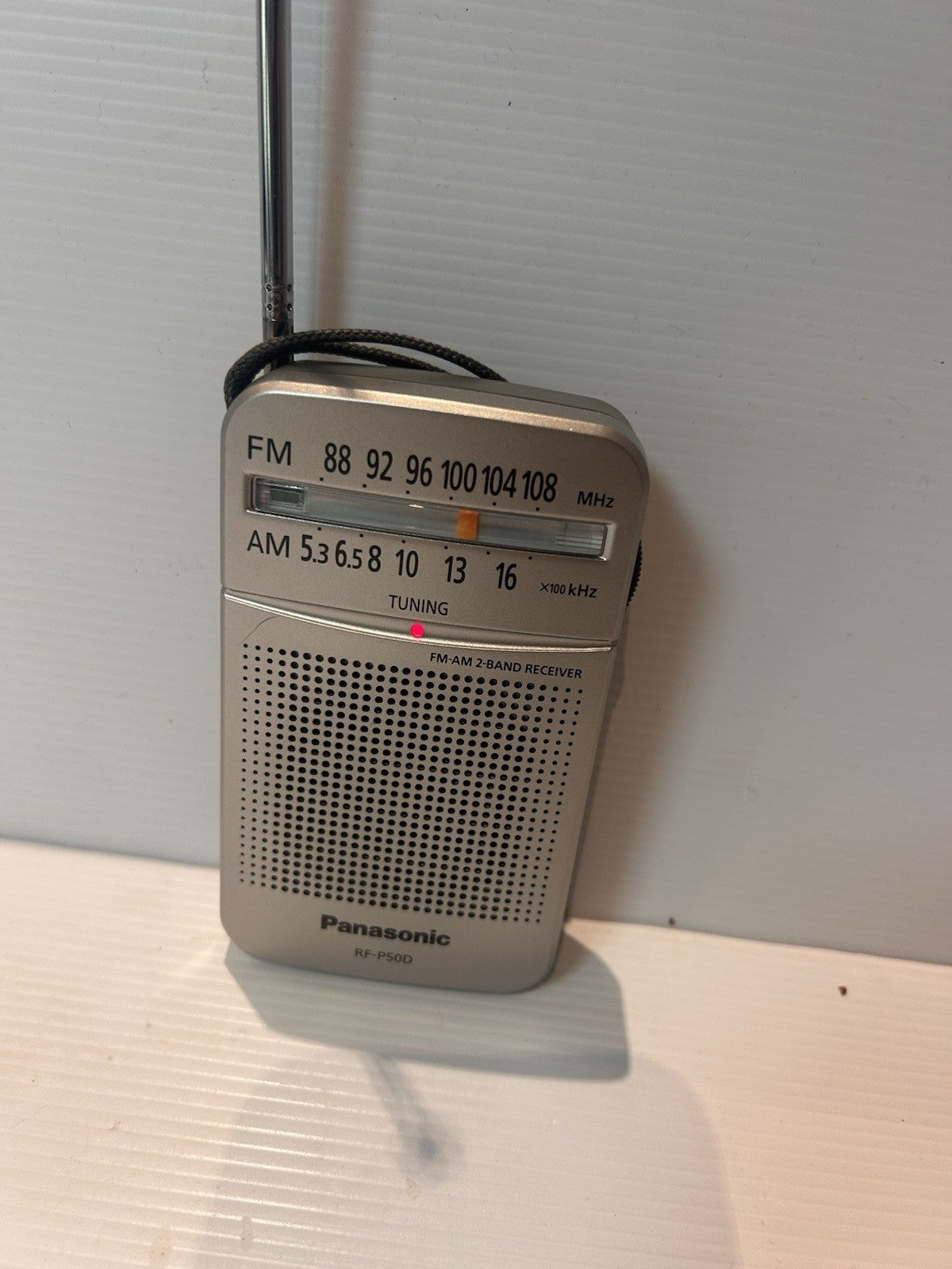Panasonic RF-P50D FM AM 2-Band Portable Radio Silver Boxed (No Battery Cover)