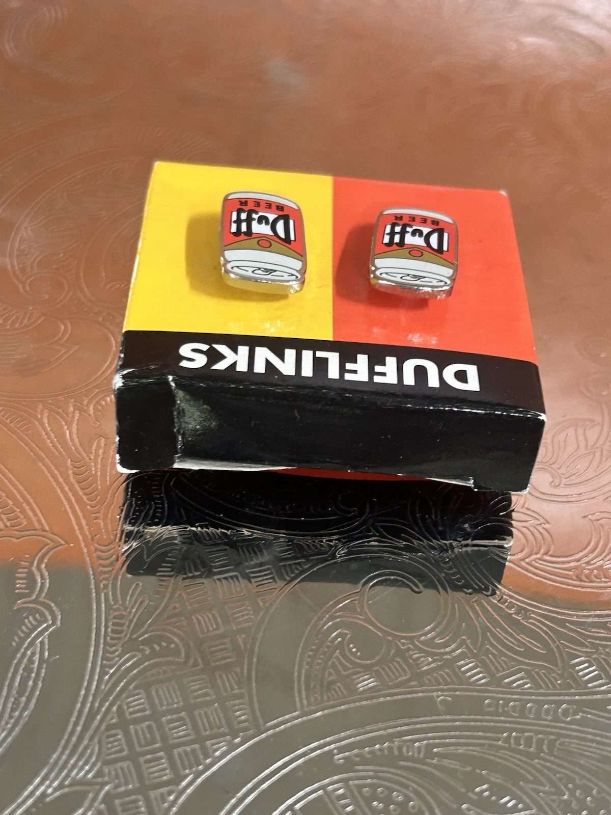 The Simpsons Duff Beer Cufflinks “Dufflinks” 2007 FOX Novelty Gift Boxed