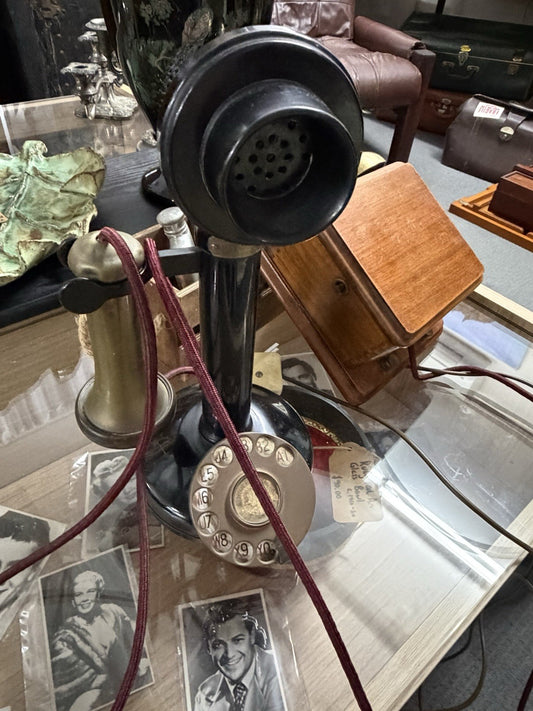 Vintage PMG Candlestick Telephone Timber Ringer Box Restored 1993 Antique