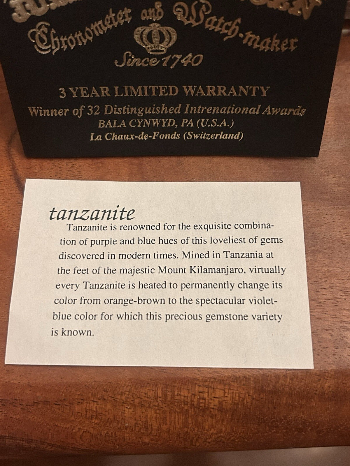 Jules Jurgensen Ladies Quartz Watch Miyota 2035 Tanzanite Boxed VTG