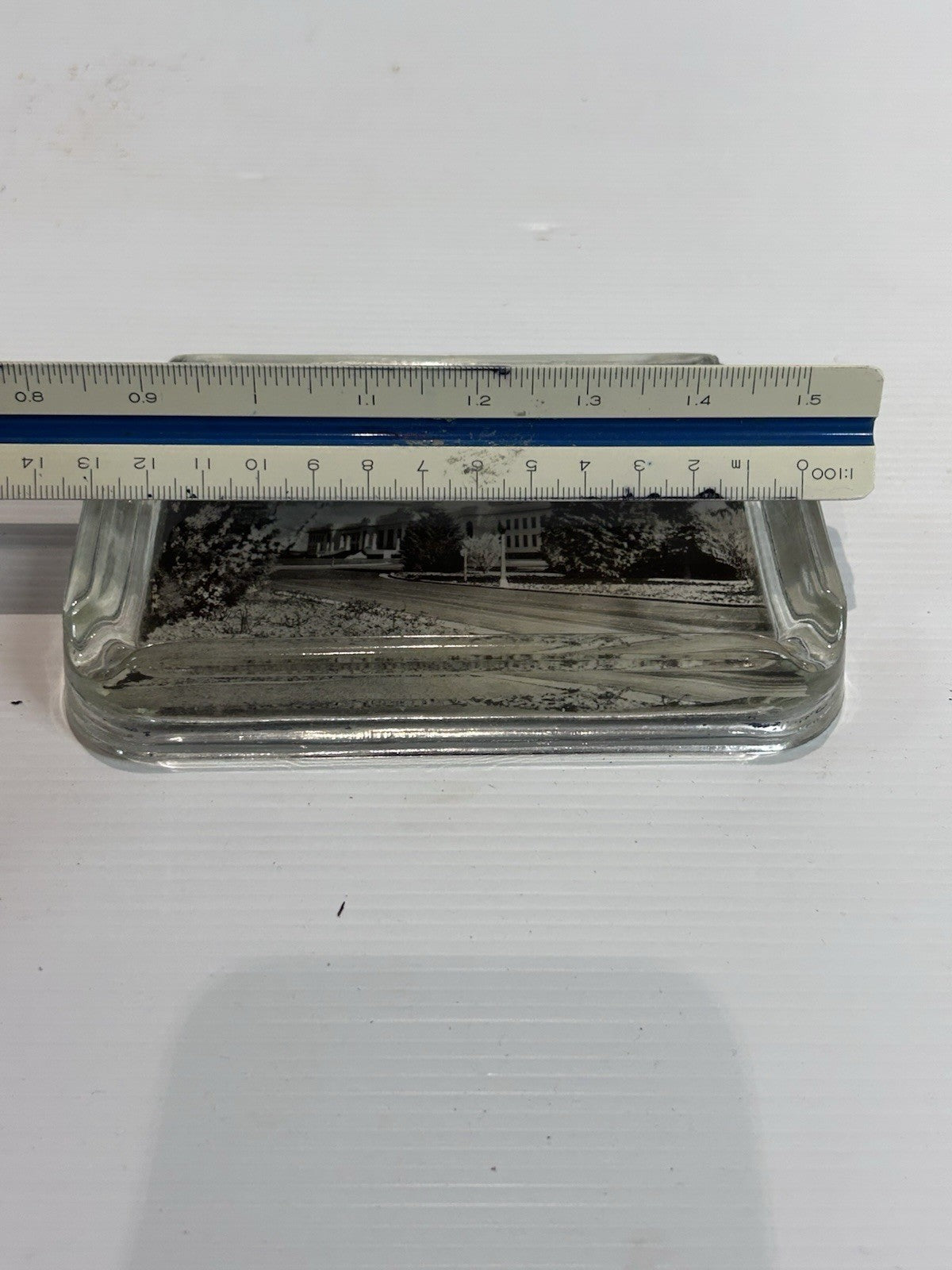 Vintage Glass Ashtray Parliament House Canberra Souvenir 1950s Reverse Paint