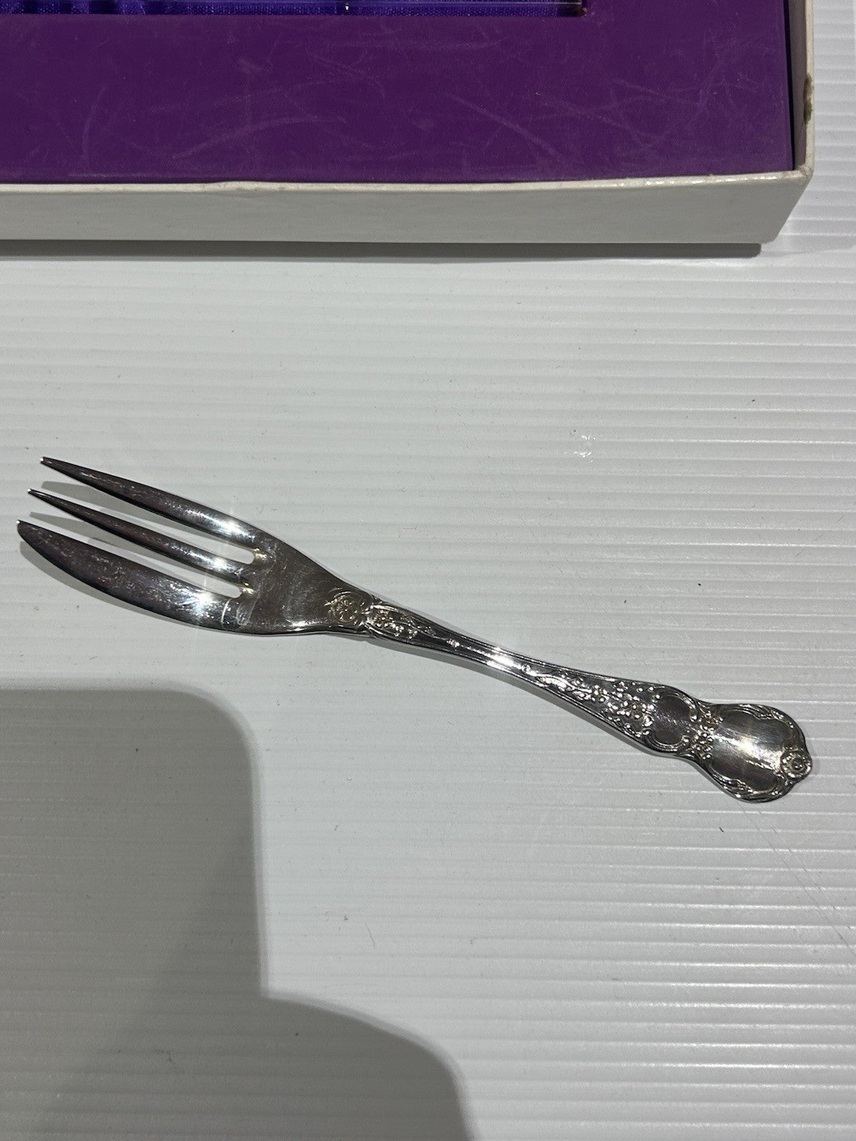Vintage RODD Camille Silver Plate Dessert Pastry Cake Forks Set of 6 Boxed