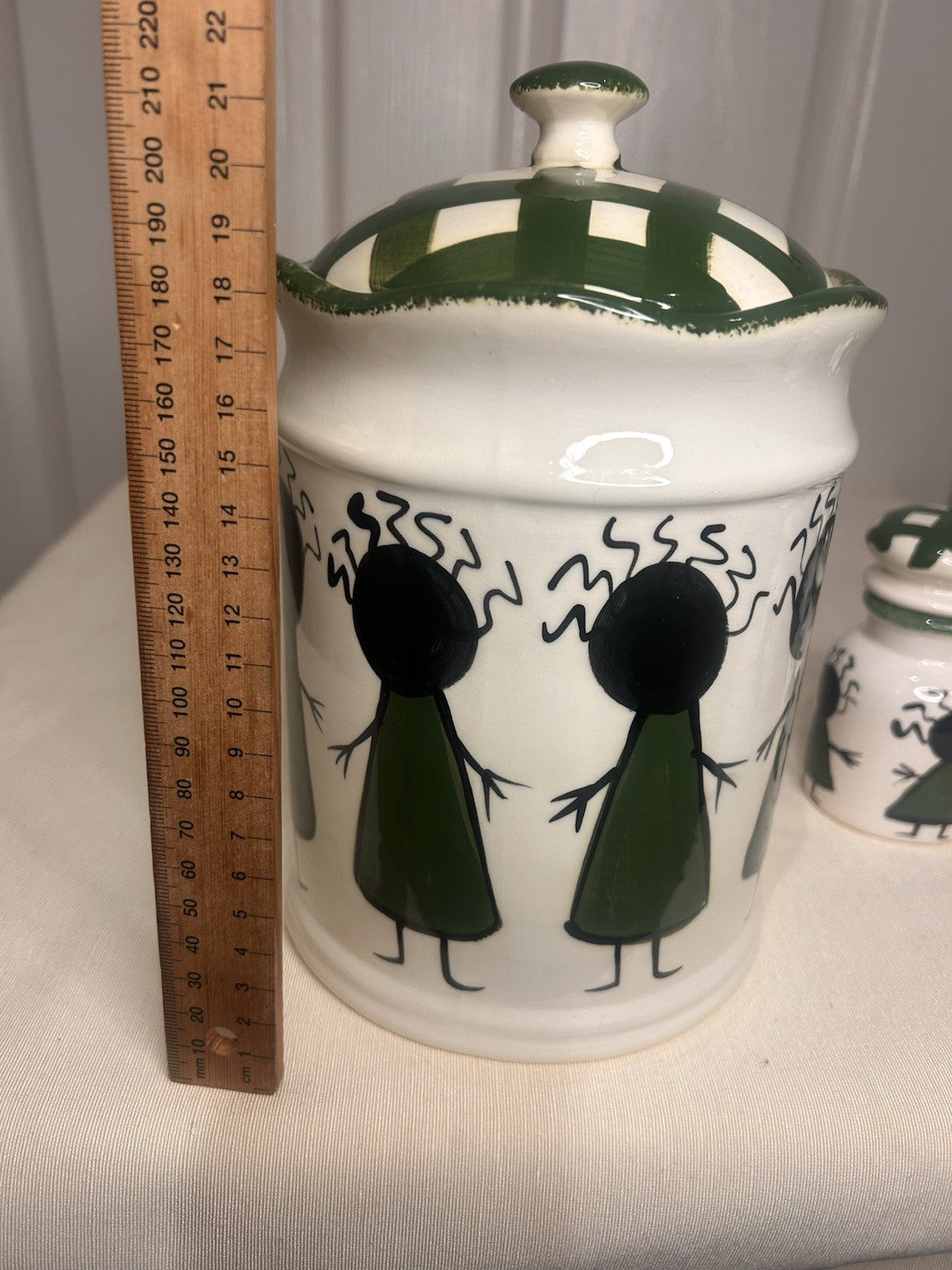 Kerry Alderuccio Hand Painted Canister Set – 6pc Ceramic Kitchen Storage 