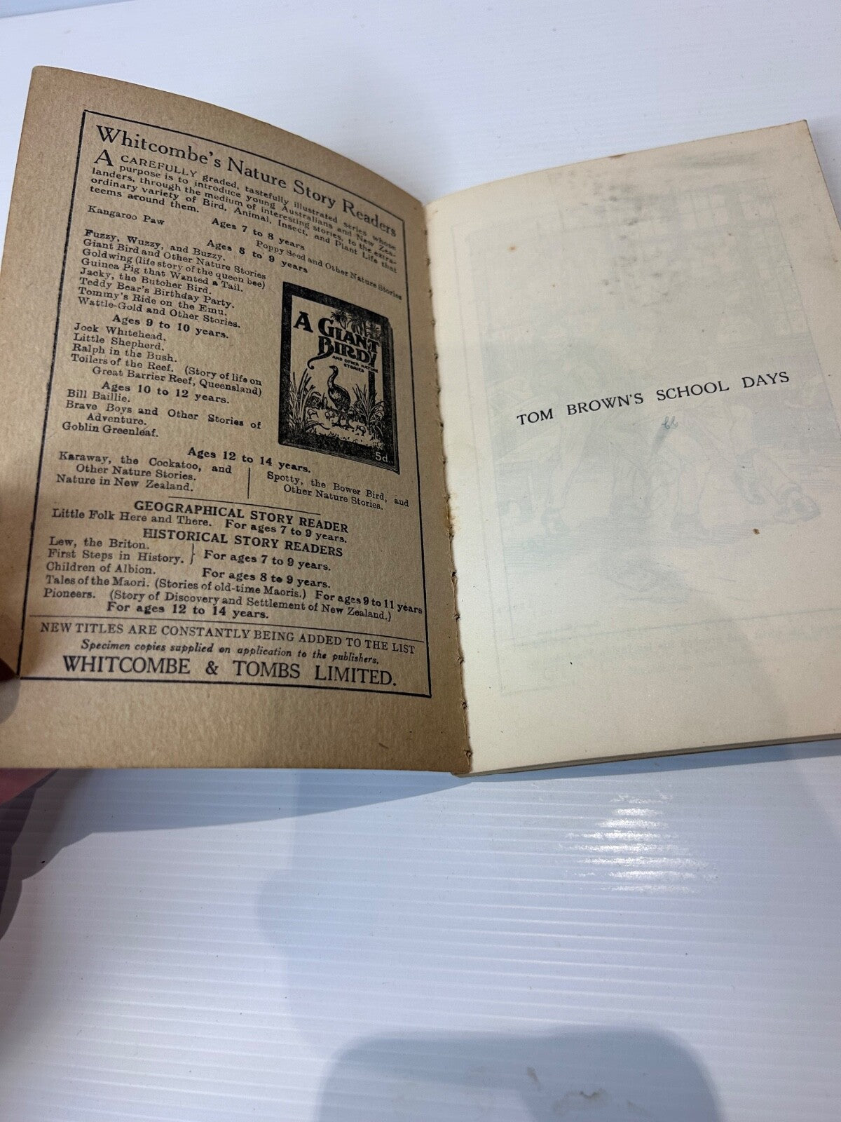 Tom Brown's School Days Whitcombe Story Book c1930s NZ AU Ed 96pp